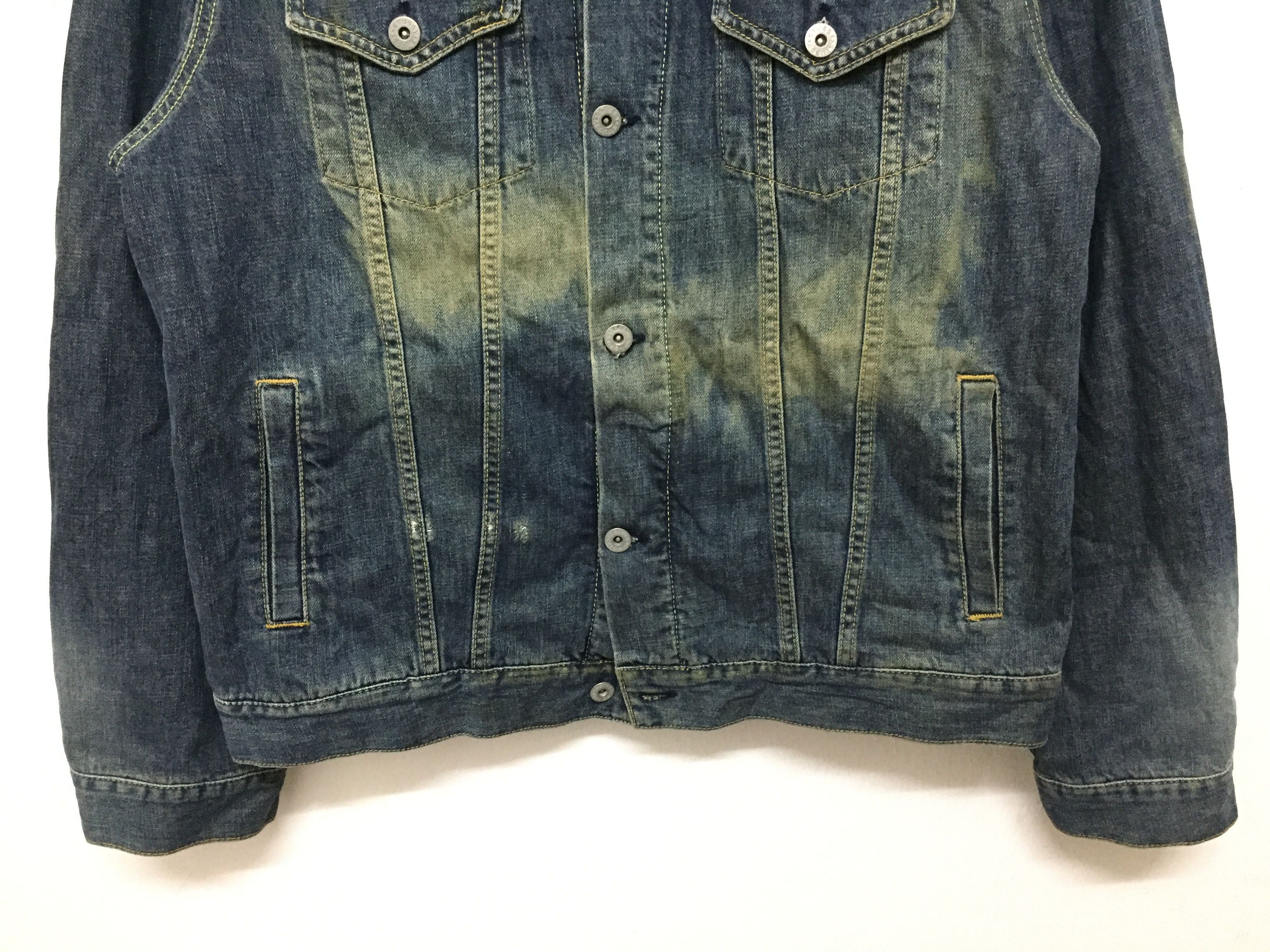 Stussy STUSSY padded Blanked distressed trucker denim Jacket Size US L / EU 52-54 / 3 - 4 Thumbnail