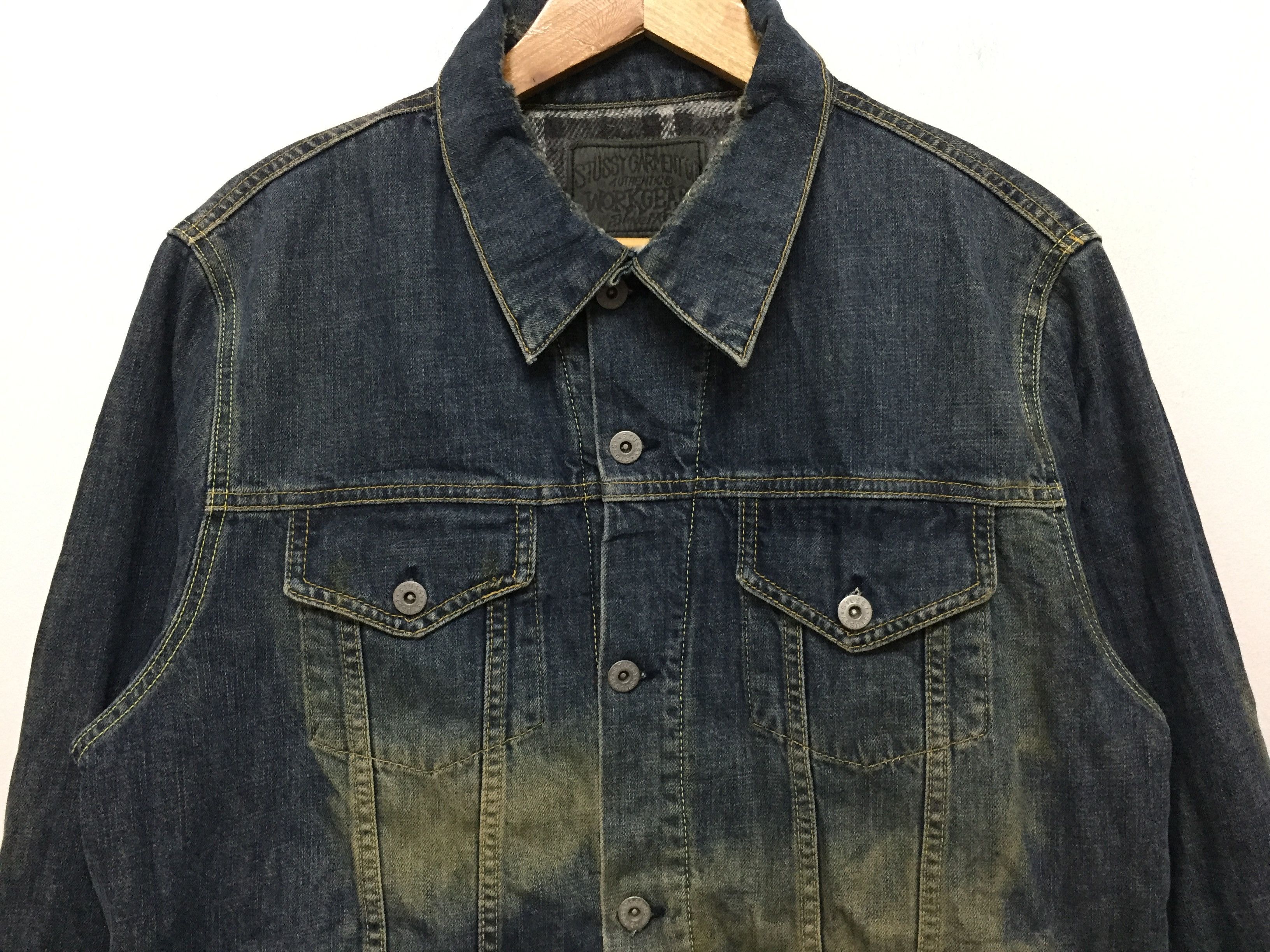 Stussy STUSSY padded Blanked distressed trucker denim Jacket Size US L / EU 52-54 / 3 - 3 Thumbnail