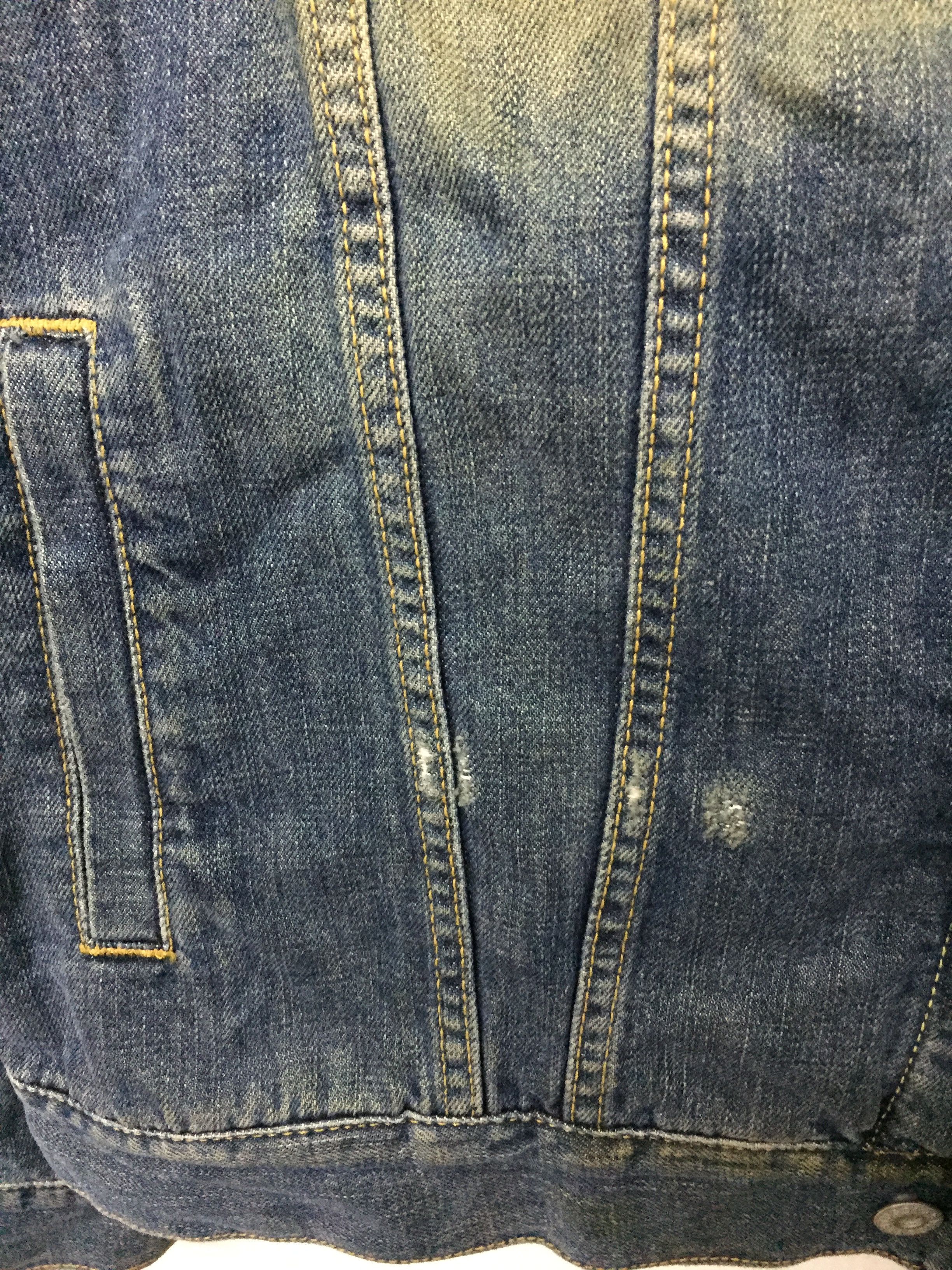 Stussy STUSSY padded Blanked distressed trucker denim Jacket Size US L / EU 52-54 / 3 - 5 Thumbnail