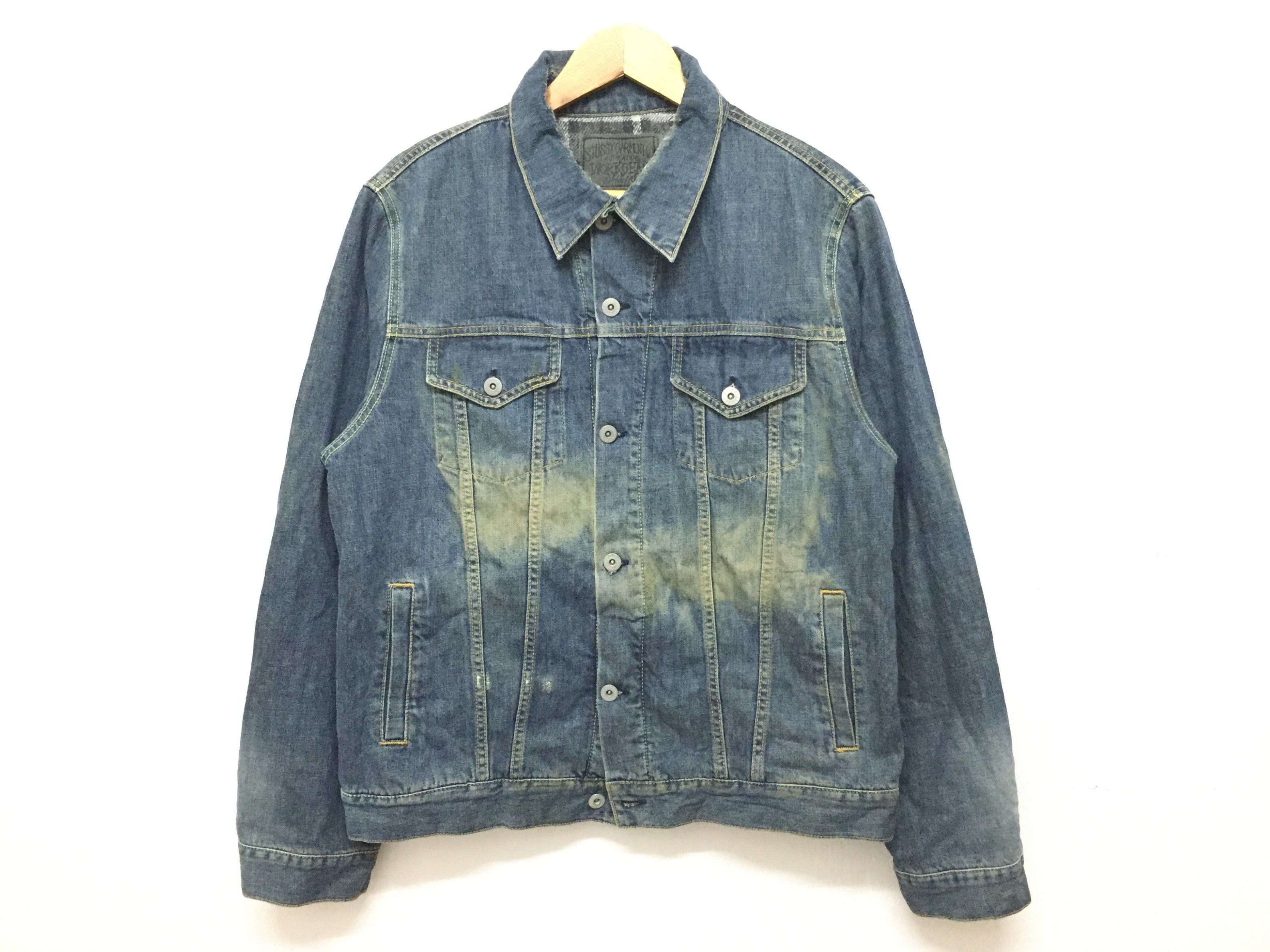 Stussy STUSSY padded Blanked distressed trucker denim Jacket Size US L / EU 52-54 / 3 - 2 Thumbnail