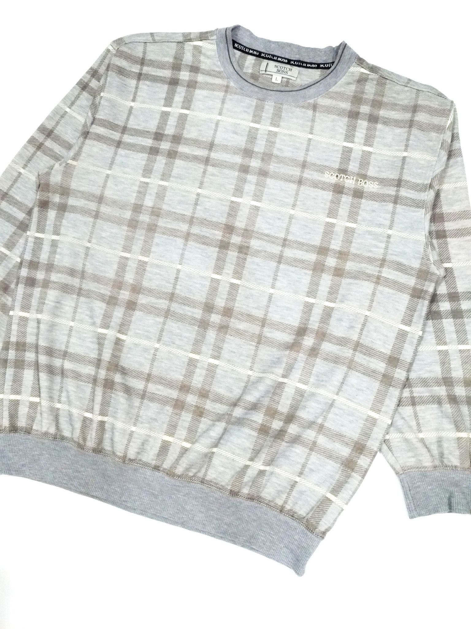 Japanese Brand × Vintage RARE! VTG SCOTCH BOSS NOVACHECK SWEATSHIRT Size US L / EU 52-54 / 3 - 2 Thumbnail