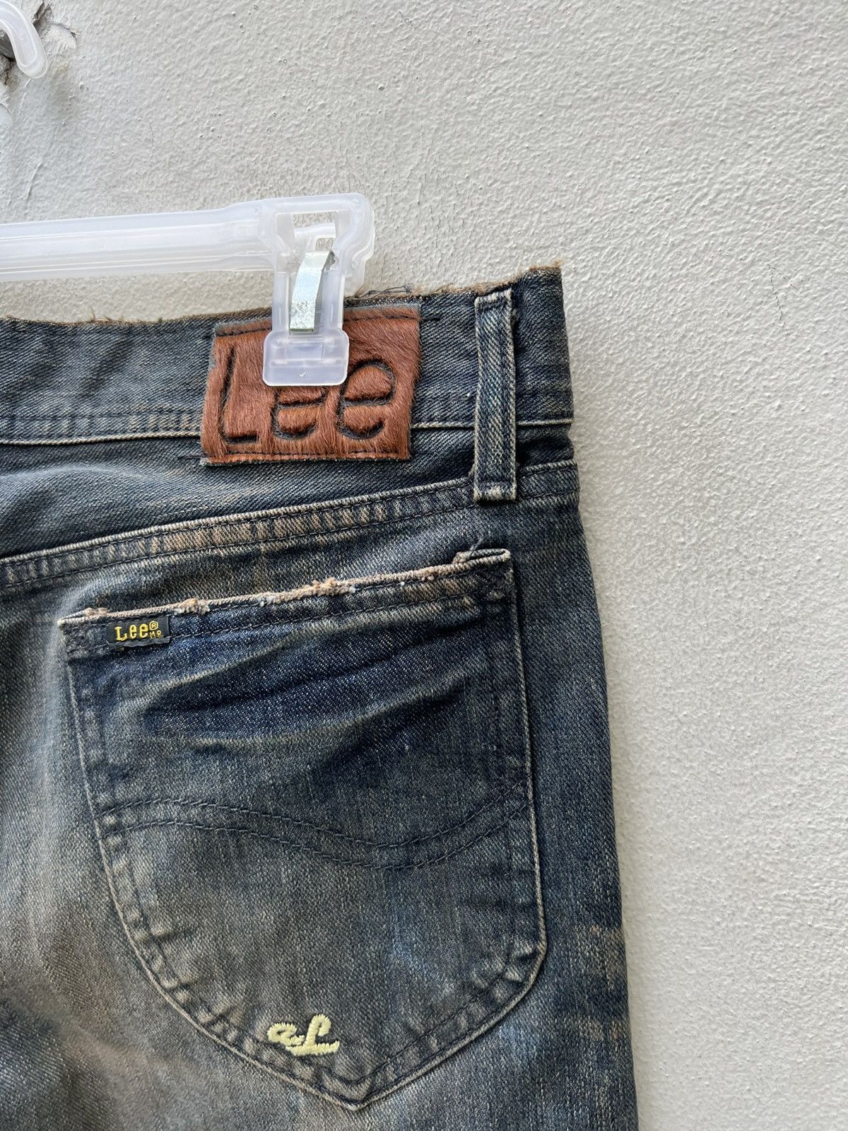 Beams Plus Lee X Abx Japan Distressed Mud Washed Denim Flare Jeans Size US 31 - 17 Thumbnail