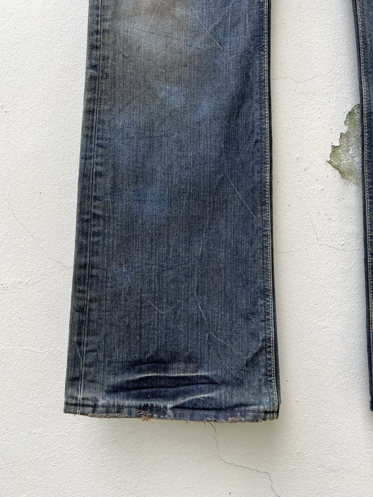 Beams Plus Lee X Abx Japan Distressed Mud Washed Denim Flare Jeans Size US 31 - 10 Thumbnail