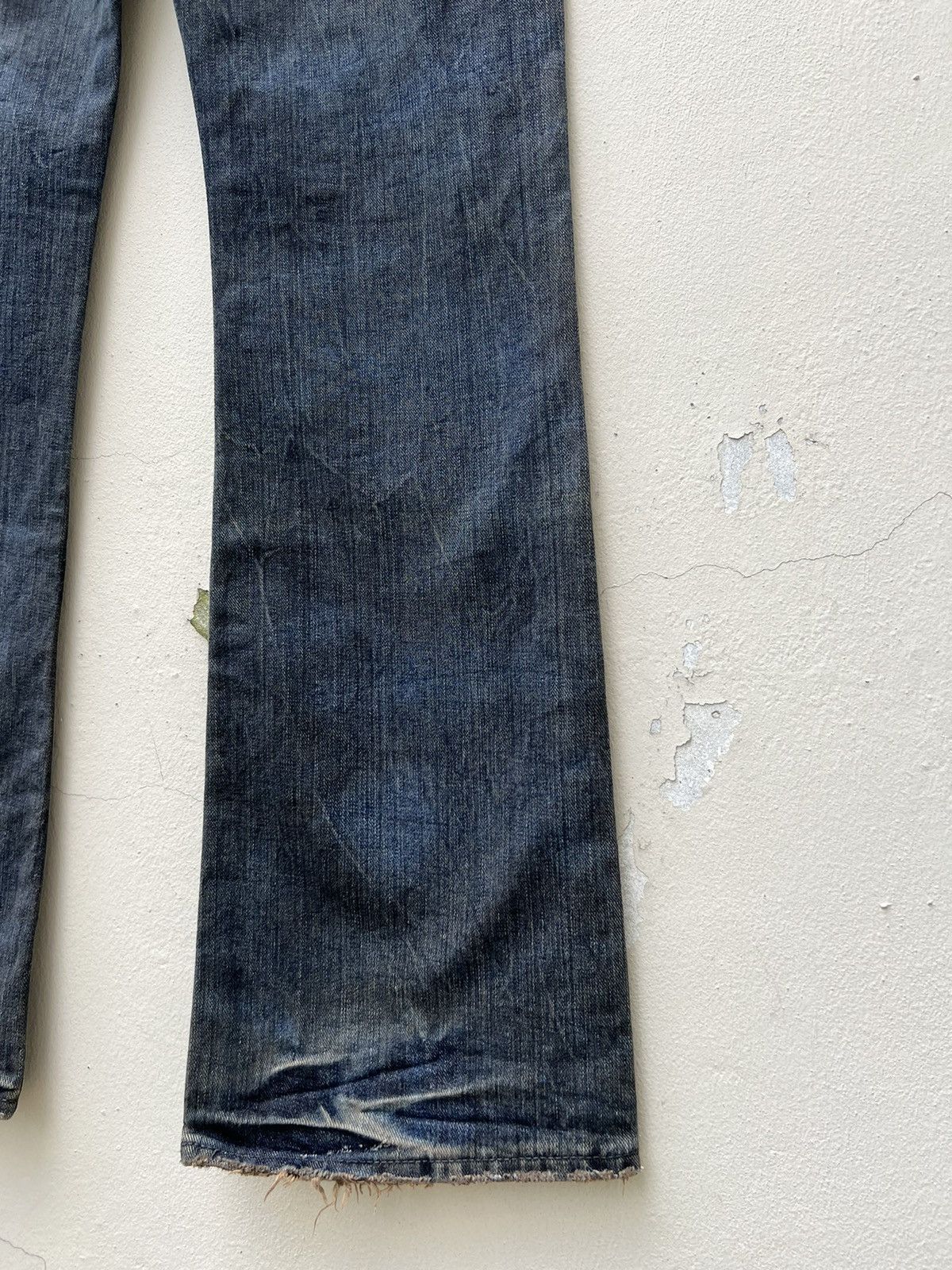 Beams Plus Lee X Abx Japan Distressed Mud Washed Denim Flare Jeans Size US 31 - 18 Thumbnail