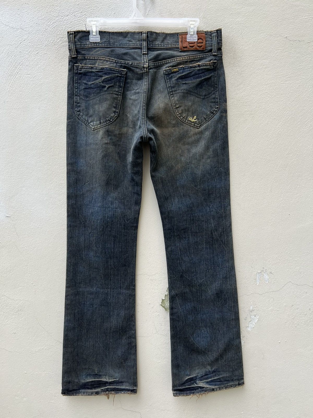 Beams Plus Lee X Abx Japan Distressed Mud Washed Denim Flare Jeans Size US 31 - 14 Thumbnail