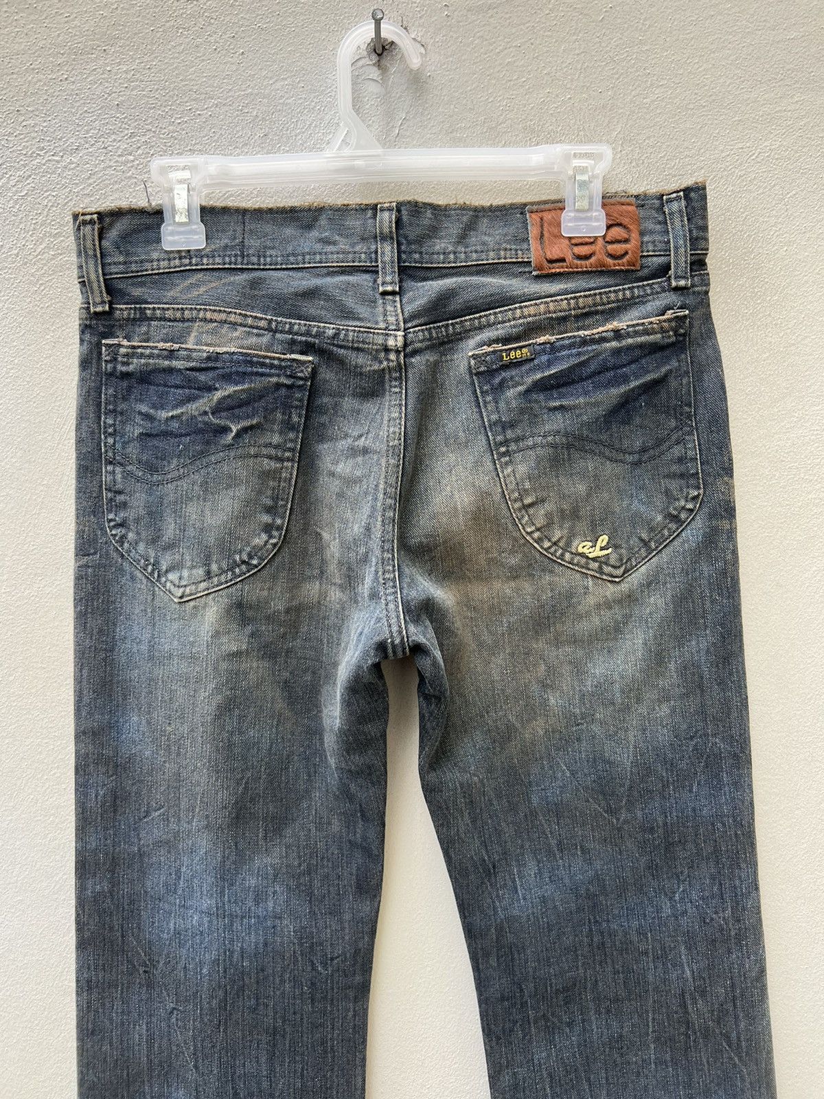 Beams Plus Lee X Abx Japan Distressed Mud Washed Denim Flare Jeans Size US 31 - 15 Thumbnail
