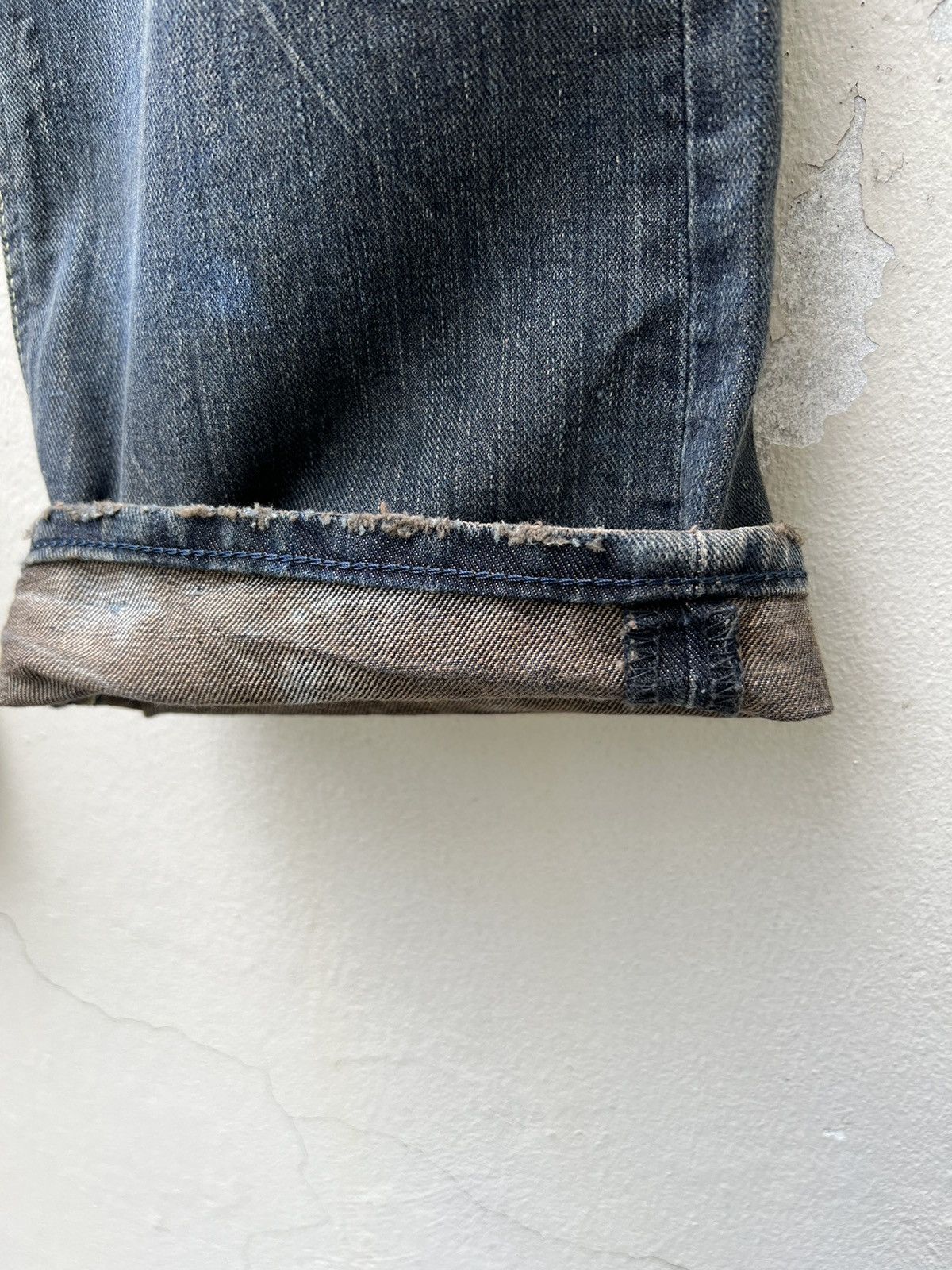 Beams Plus Lee X Abx Japan Distressed Mud Washed Denim Flare Jeans Size US 31 - 13 Thumbnail