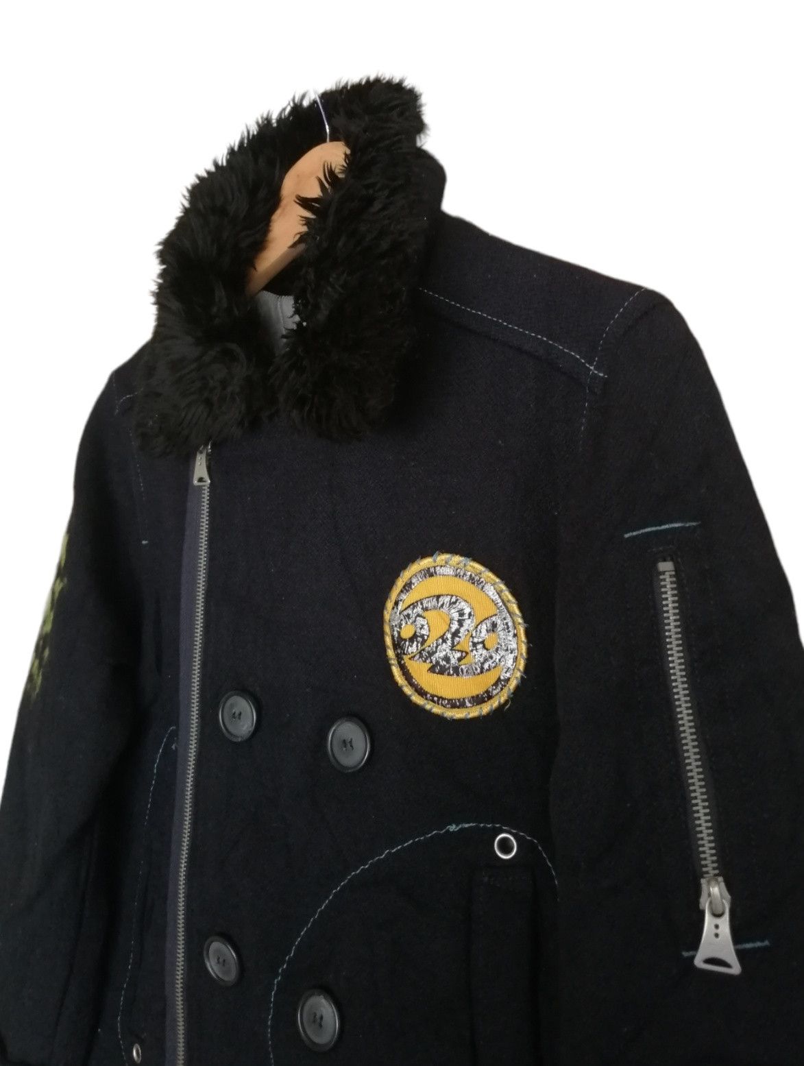 Diesel Diesel Wool Faux Fur Collar Coat Jacket Size S / US 4 / IT 40 - 4 Thumbnail