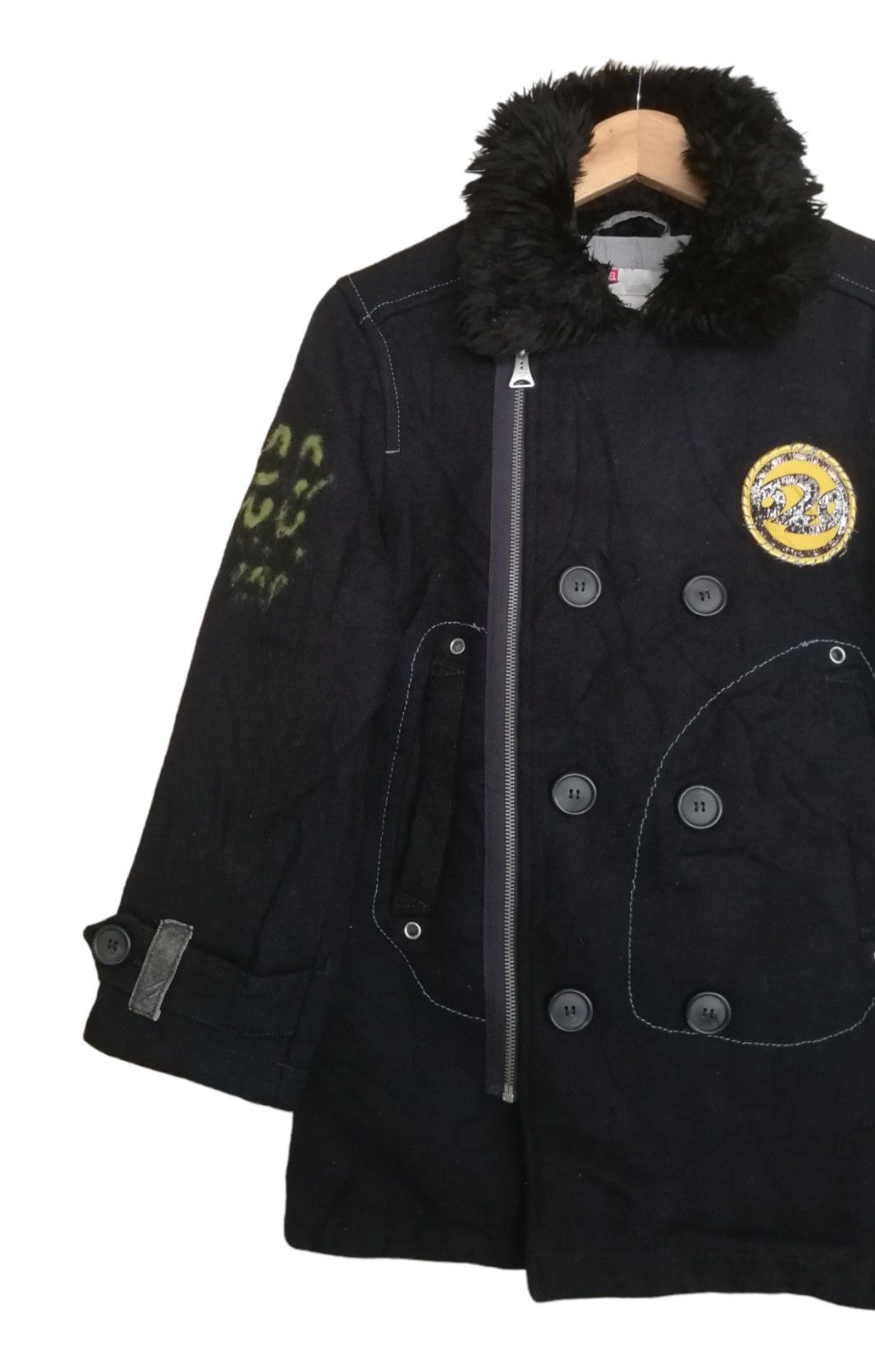 Diesel Diesel Wool Faux Fur Collar Coat Jacket Size S / US 4 / IT 40 - 6 Thumbnail