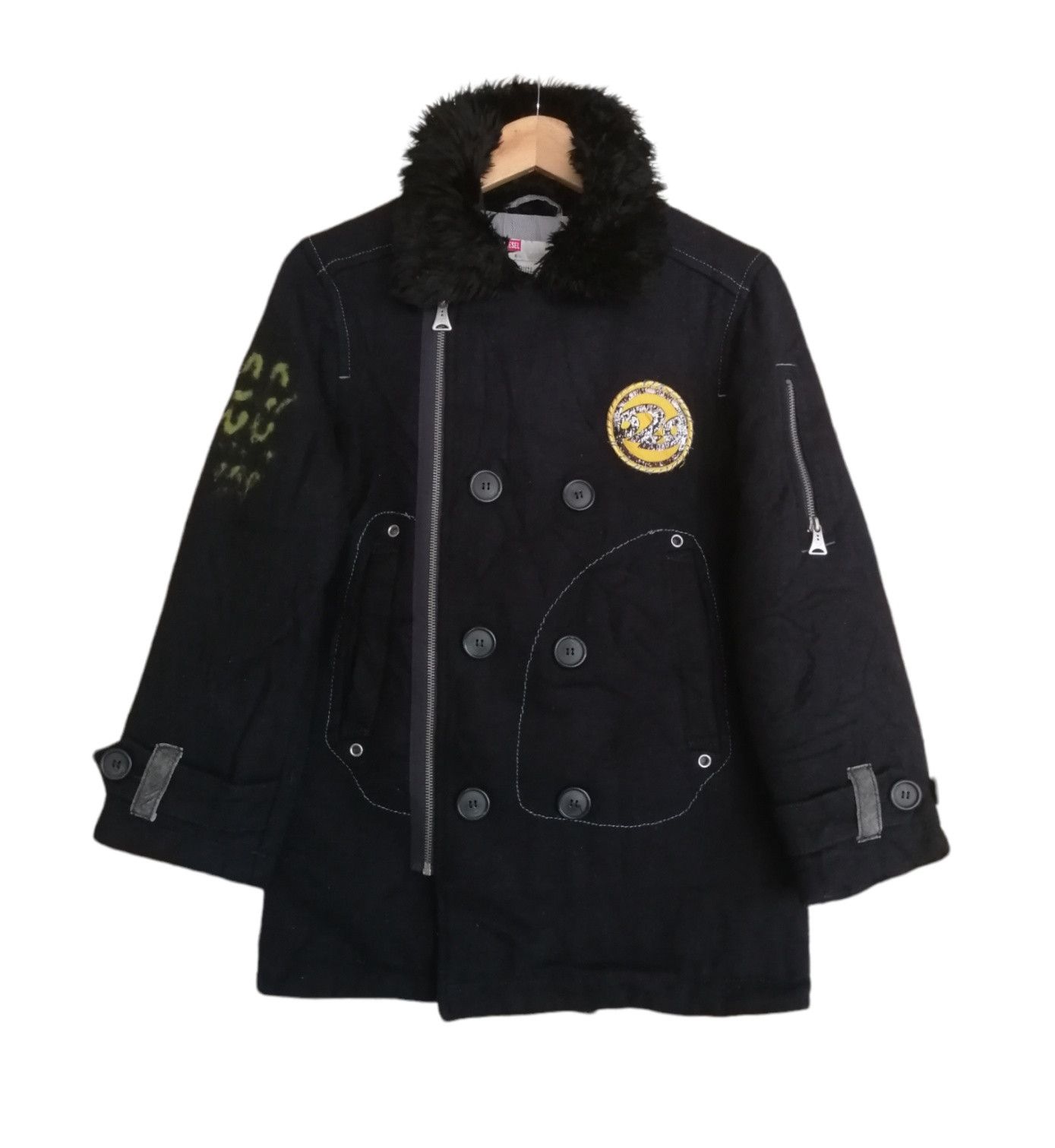 Diesel Diesel Wool Faux Fur Collar Coat Jacket Size S / US 4 / IT 40 - 2 Thumbnail