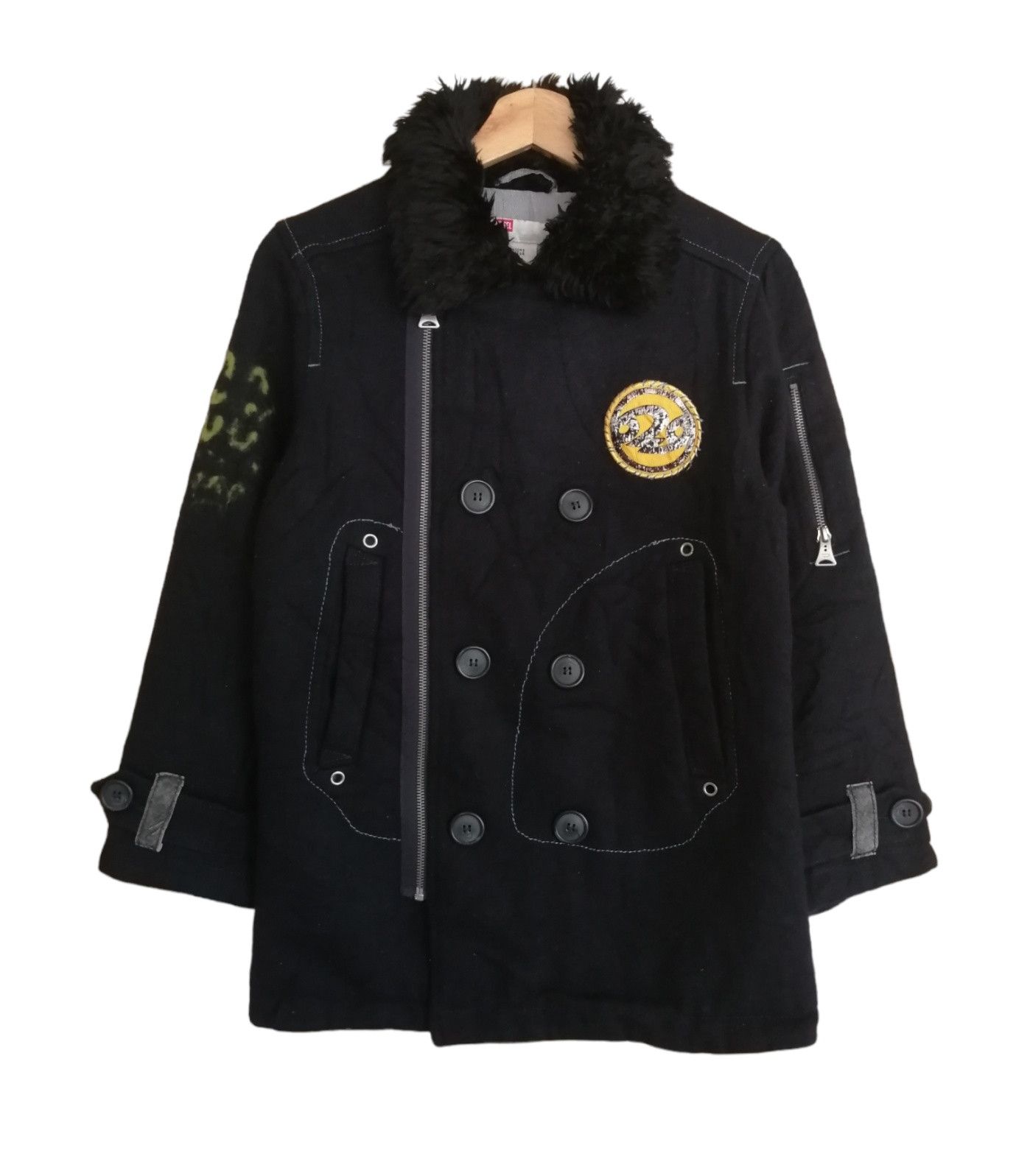 Diesel Diesel Wool Faux Fur Collar Coat Jacket Size S / US 4 / IT 40 - 1 Thumbnail