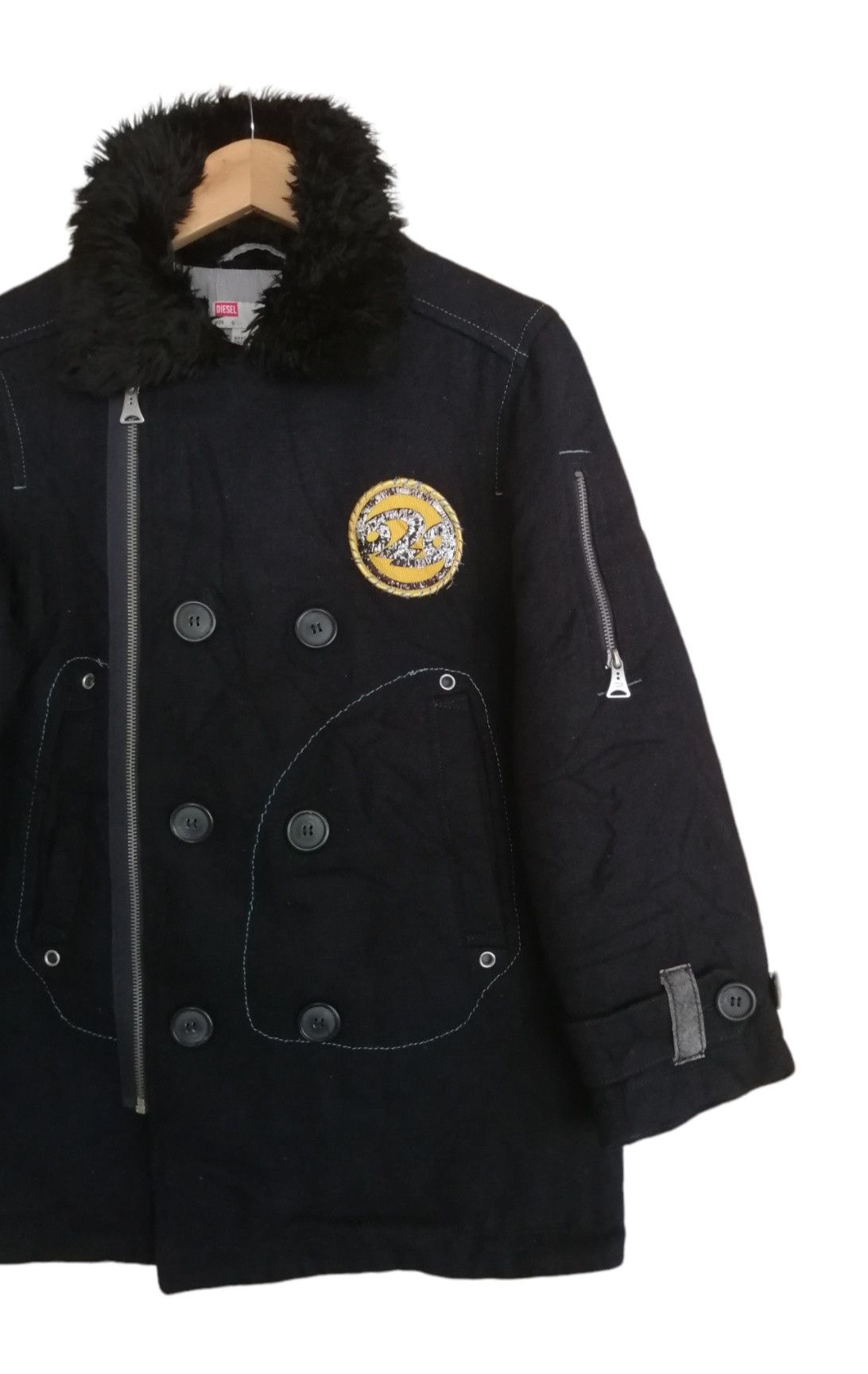 Diesel Diesel Wool Faux Fur Collar Coat Jacket Size S / US 4 / IT 40 - 3 Thumbnail