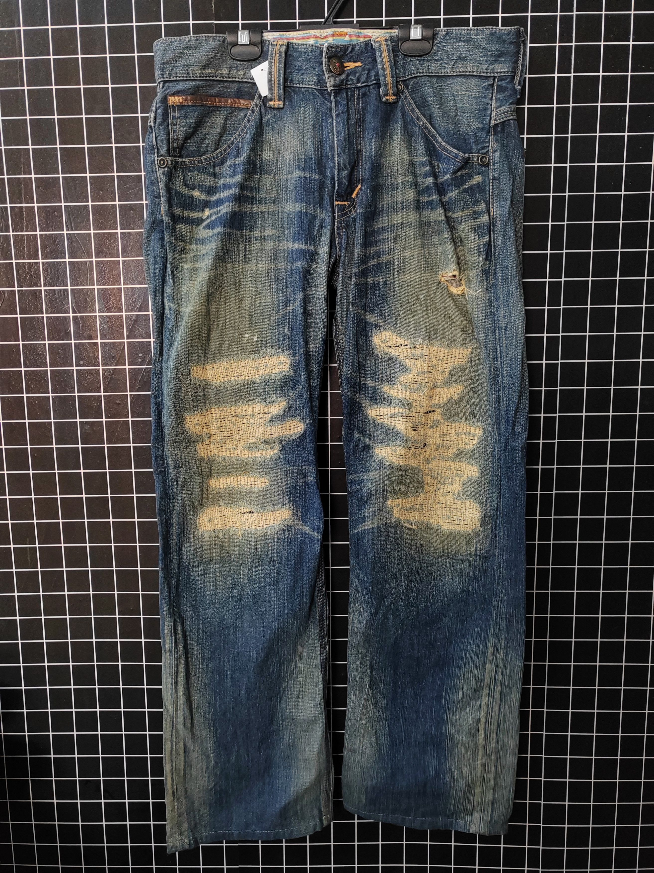 View of Vintage Vintage Wrangler Boro Style Distressed Denim Jeans | Grailed
