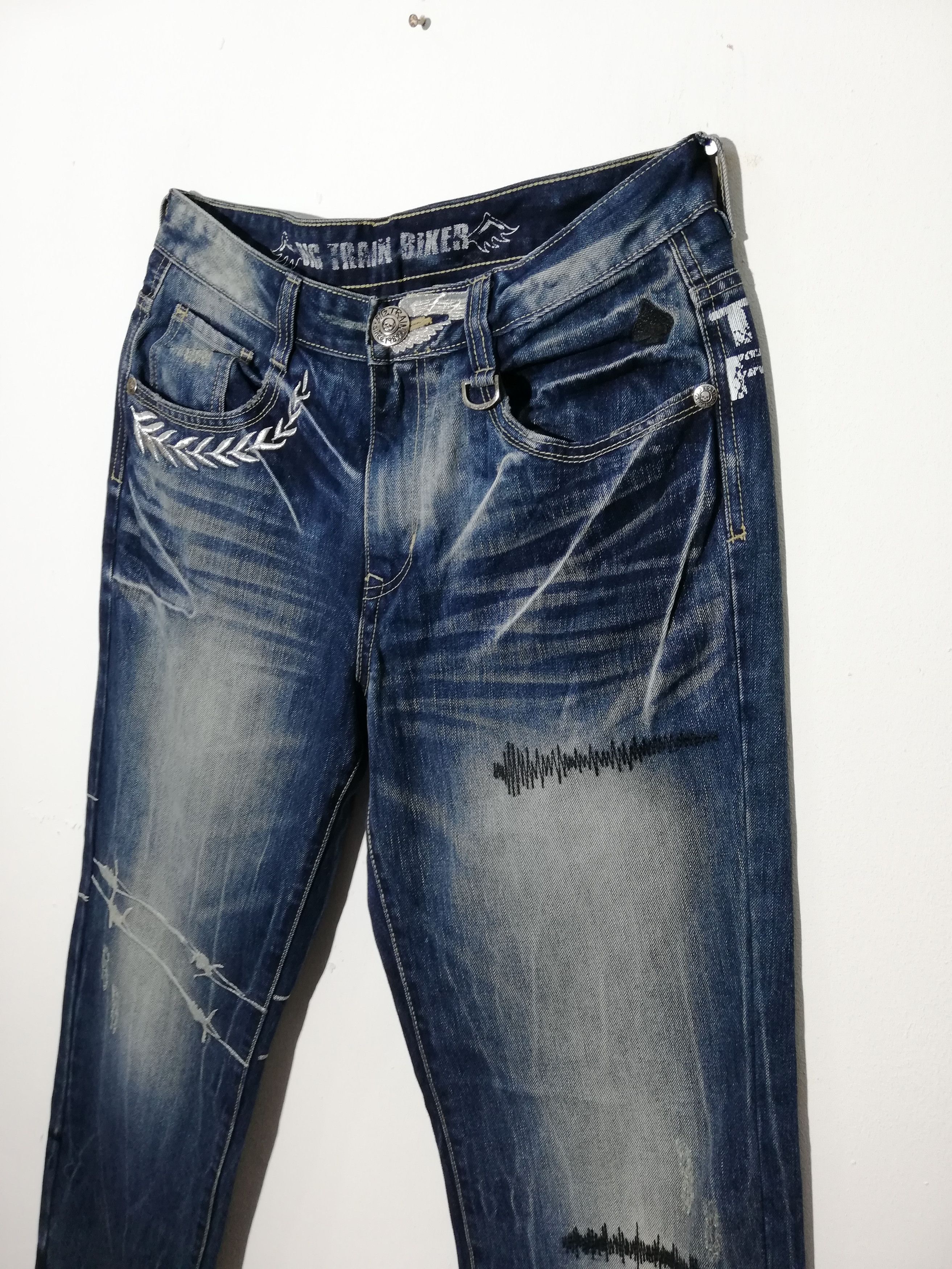 Designer Big Train Biker Jeans Size US 34 / EU 50 - 3 Thumbnail