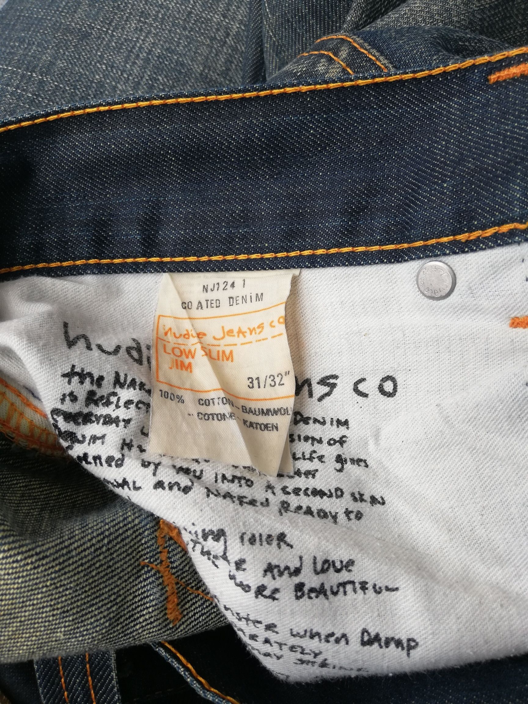 Nudie Jeans Nudie Low Slim Jim Coated Denim Size US 32 / EU 48 - 3 Thumbnail