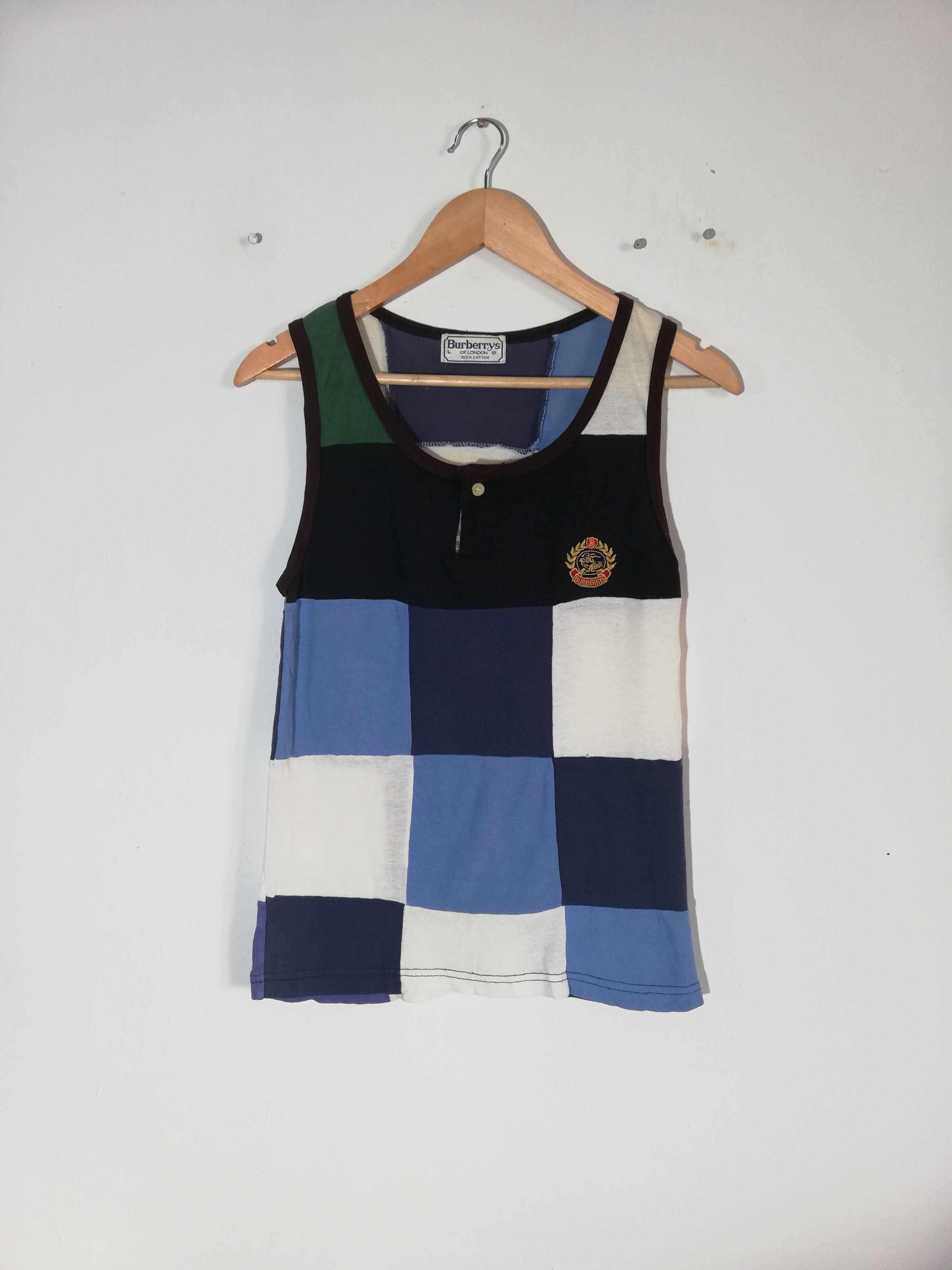 Burberry Vintage Burberry Colour Block Singlet Size US L / EU 52-54 / 3 - 1 Thumbnail