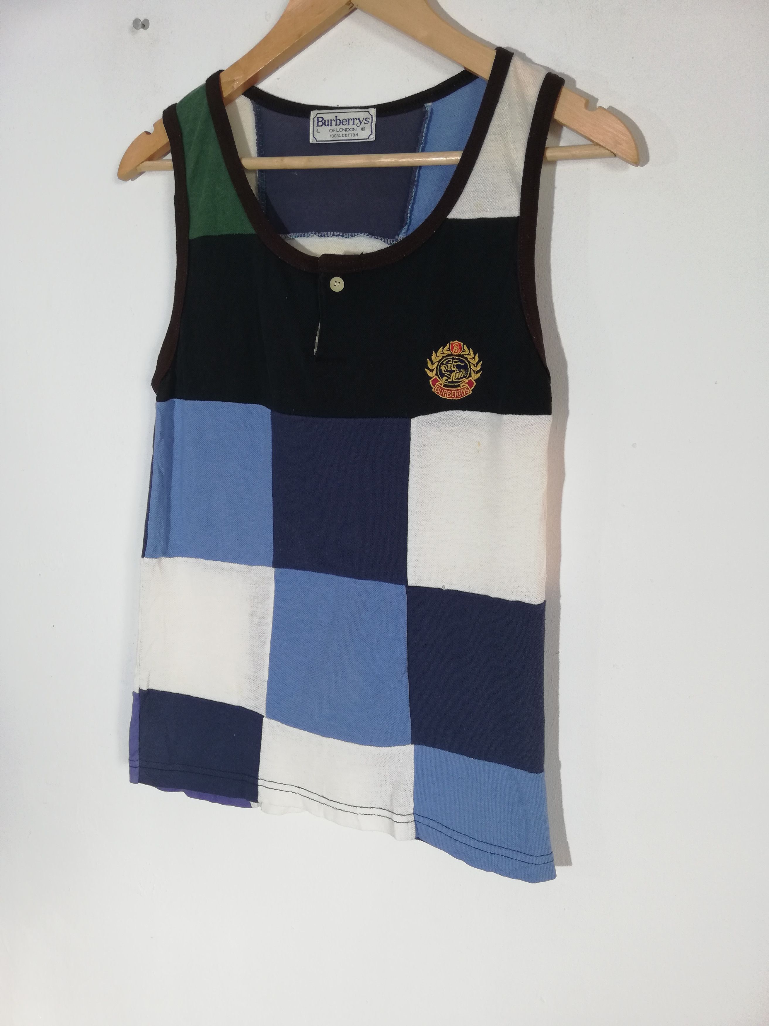 Burberry Vintage Burberry Colour Block Singlet Size US L / EU 52-54 / 3 - 7 Thumbnail