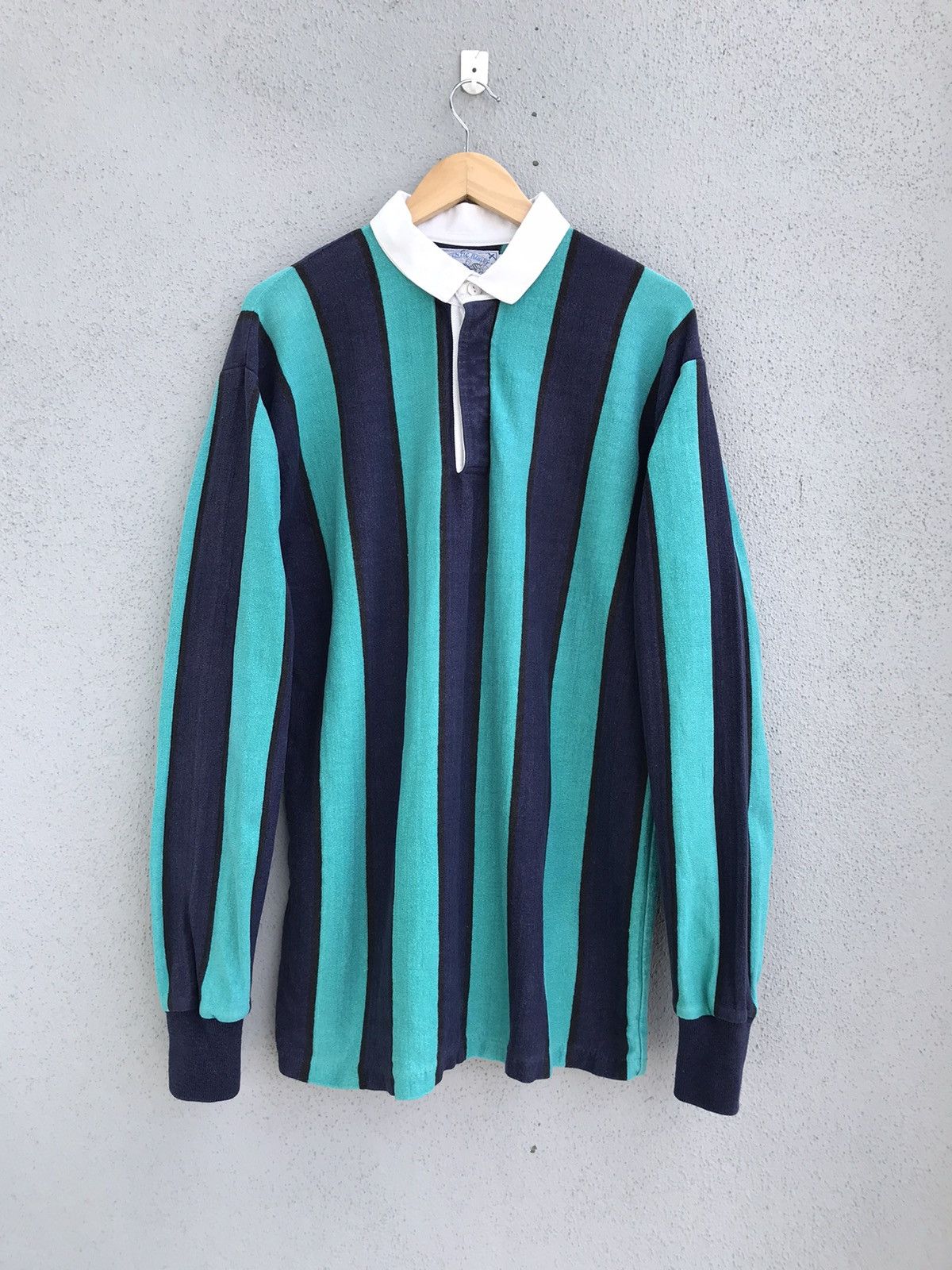 Lands' End Vintage Lands End Rugby Polo Shirt Made In USA Size US L / EU 52-54 / 3 - 1 Thumbnail