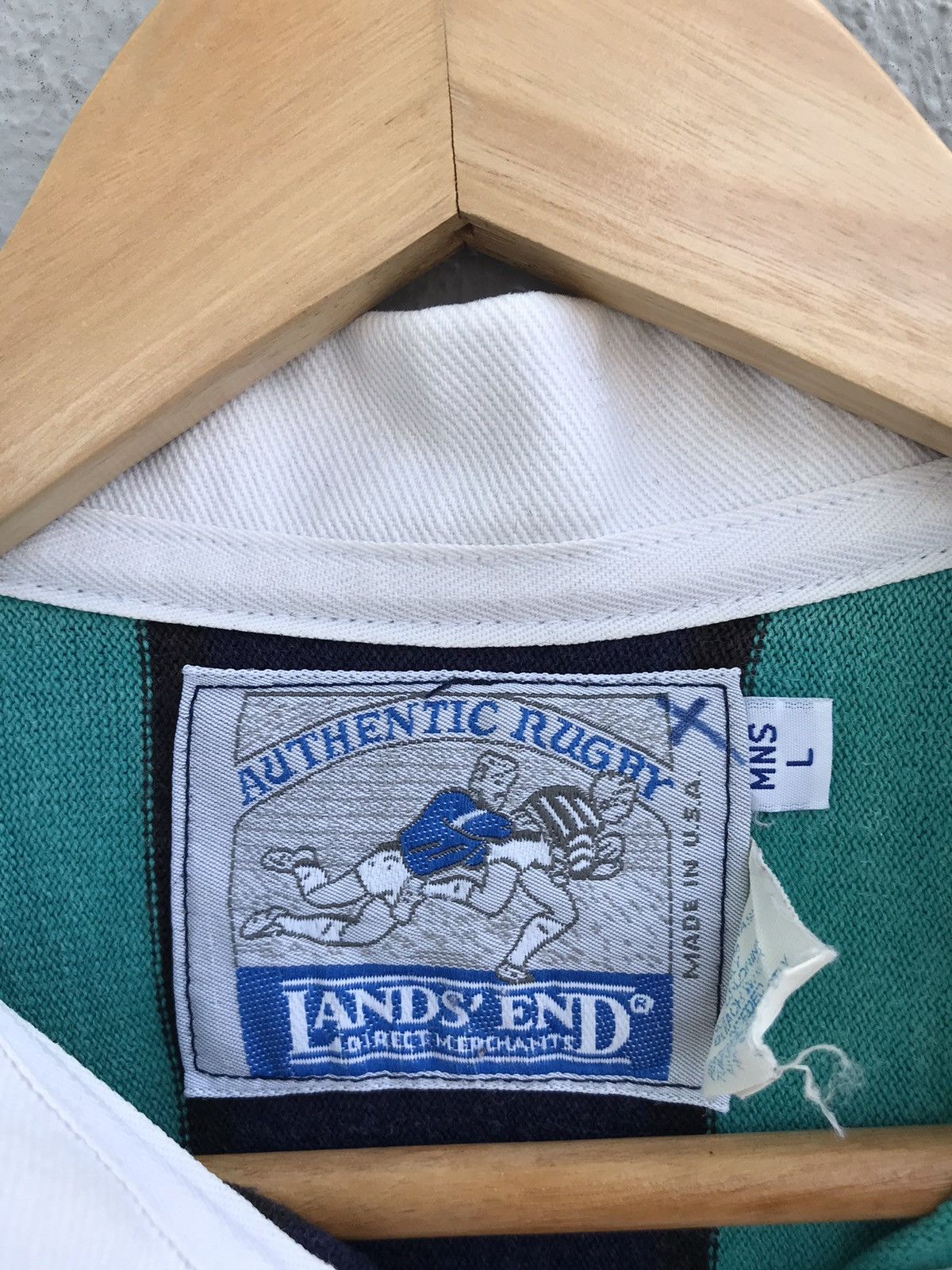 Lands' End Vintage Lands End Rugby Polo Shirt Made In USA Size US L / EU 52-54 / 3 - 6 Thumbnail