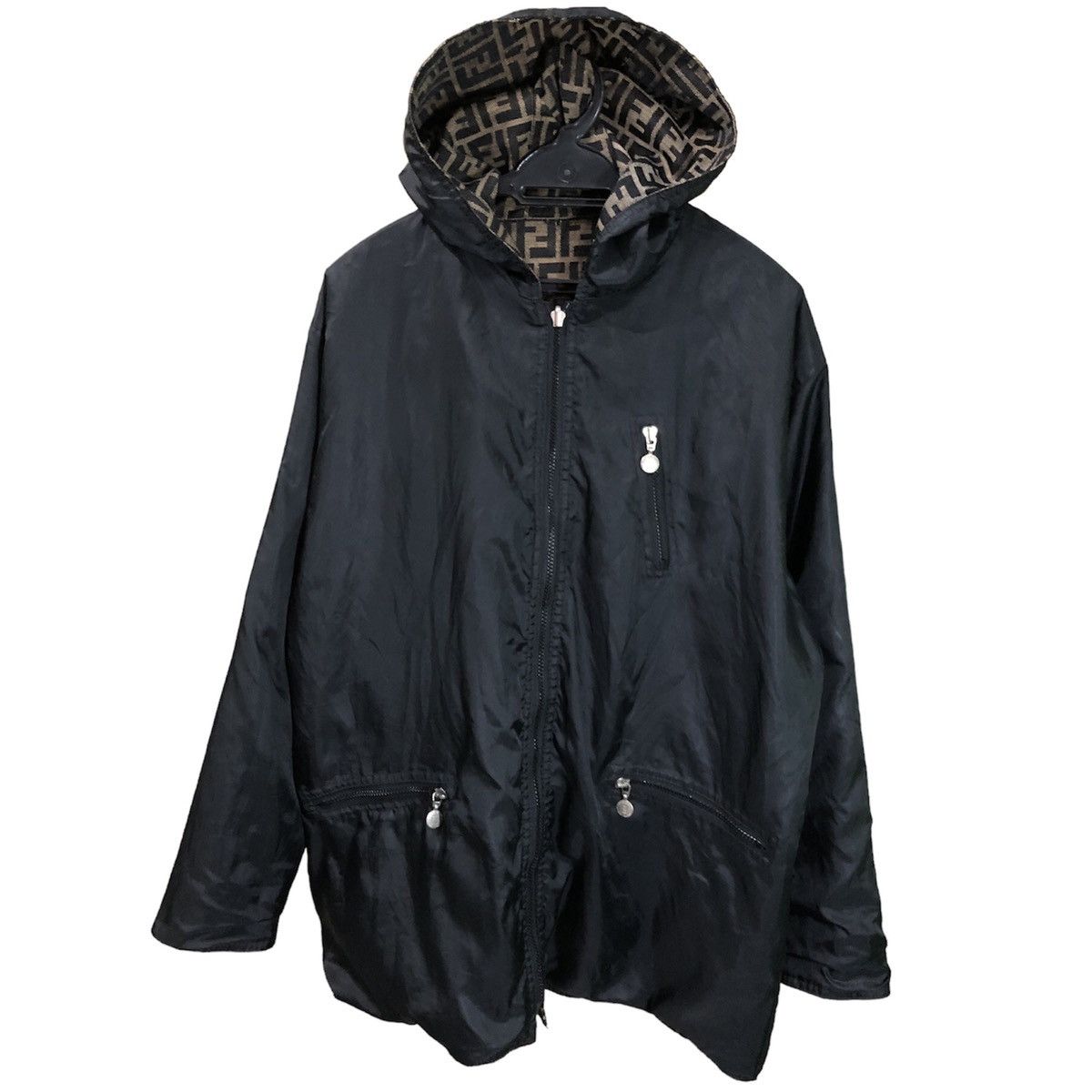 Fendi Vintage Fendi Monogram Hooded Reversible Jacket Size L / US 10 / IT 46 - 11 Thumbnail