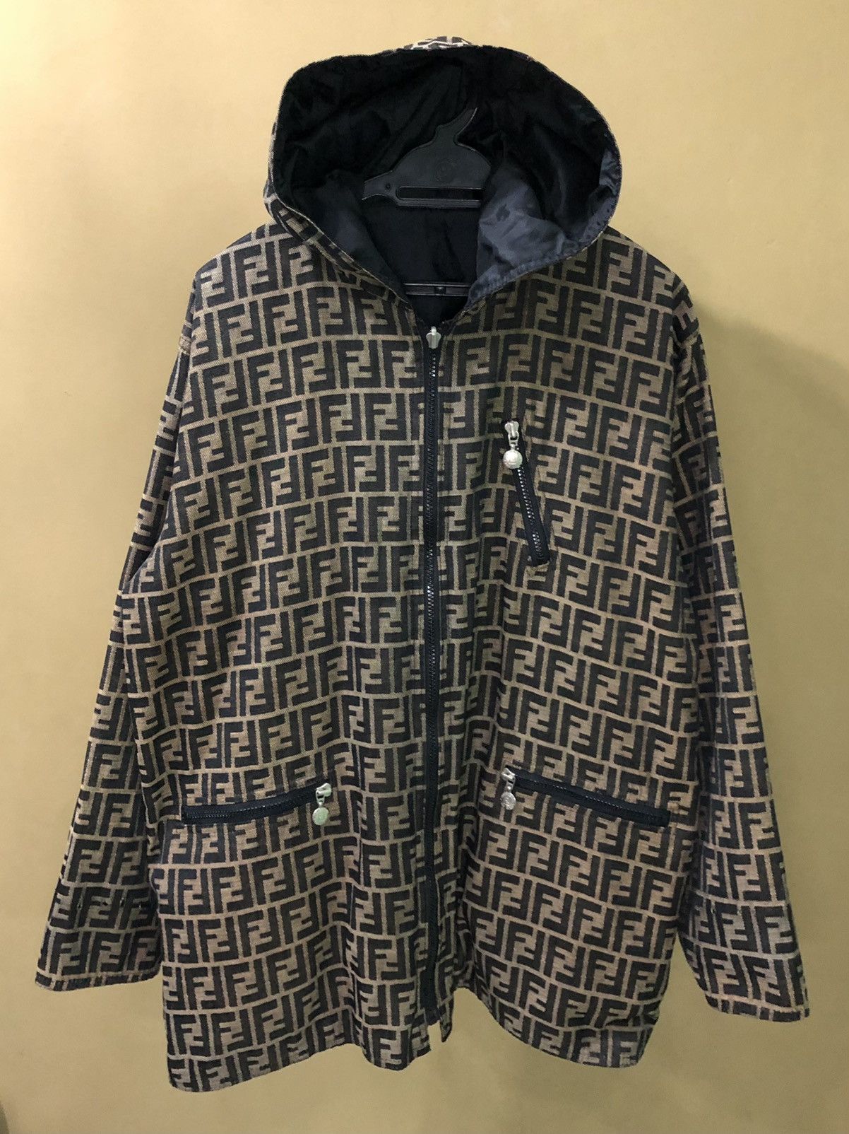 Fendi Vintage Fendi Monogram Hooded Reversible Jacket Size L / US 10 / IT 46 - 9 Thumbnail