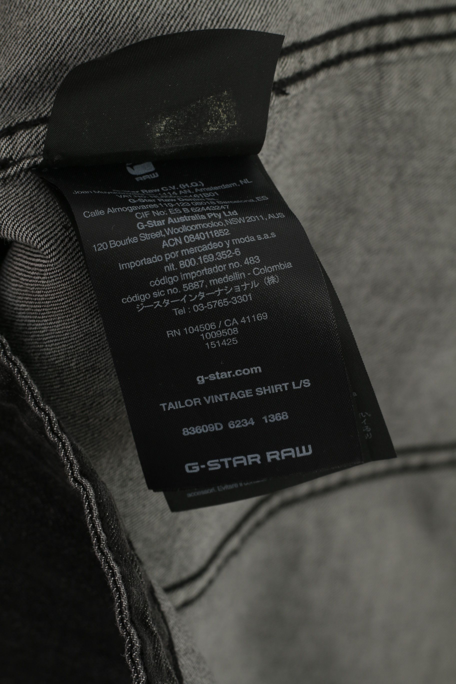 G-Star G-Star Raw Men XL Denim Shirt Gray Cotton Vintage 3996 Size US XL / EU 56 / 4 - 6 Thumbnail