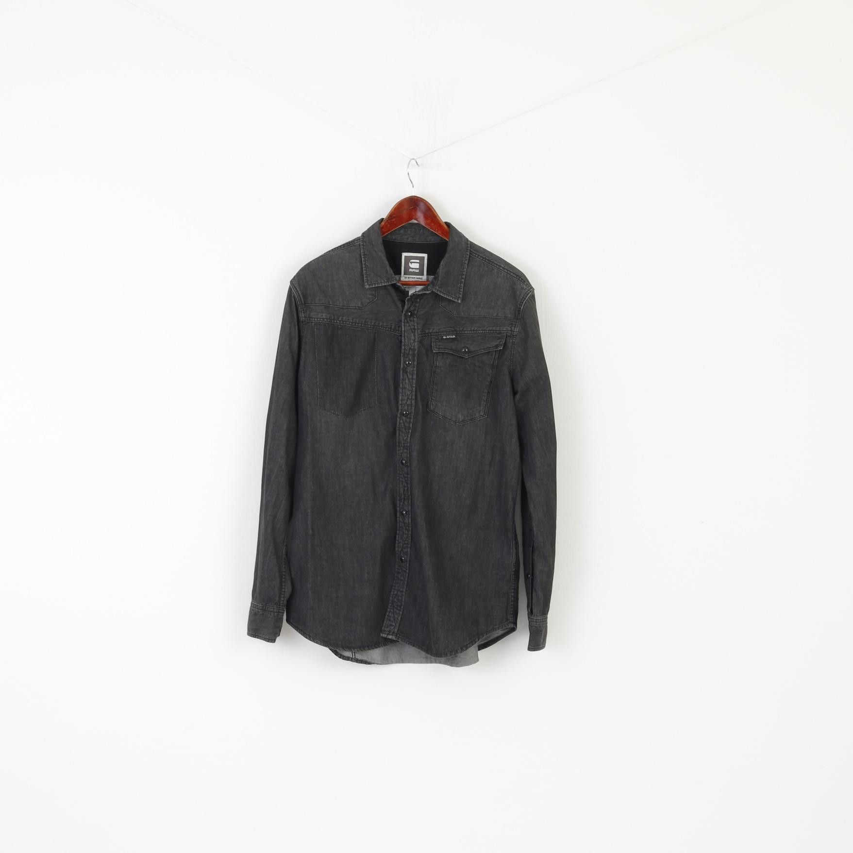 G-Star G-Star Raw Men XL Denim Shirt Gray Cotton Vintage 3996 Size US XL / EU 56 / 4 - 1 Thumbnail