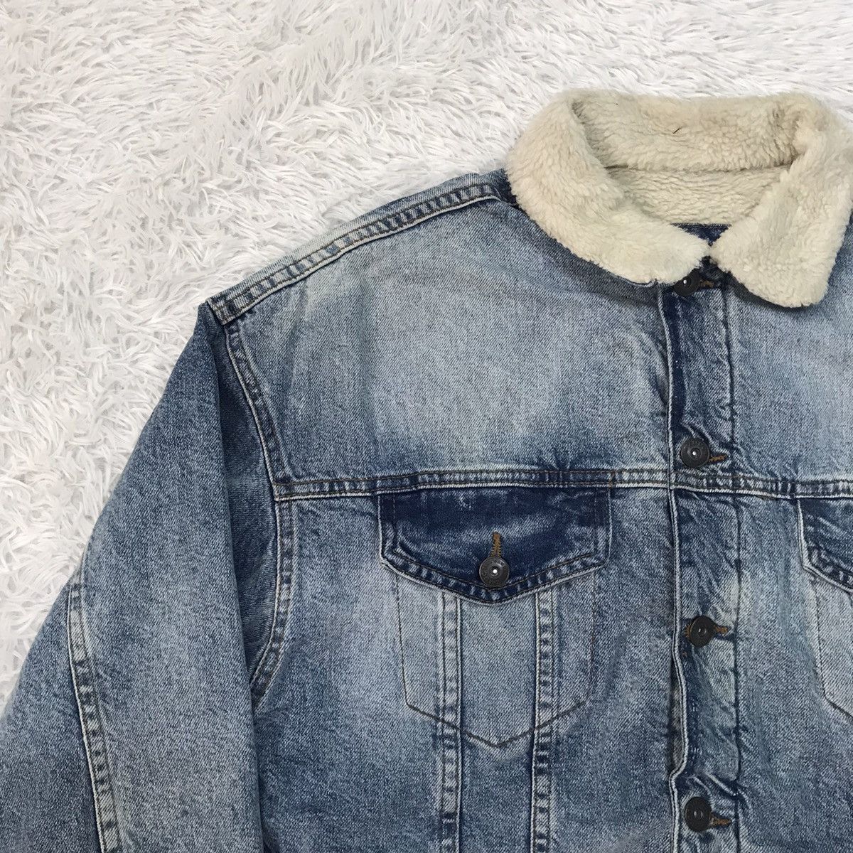 Zara Zara Original Denim Sherpa Jacket Size US S / EU 44-46 / 1 - 6 Thumbnail