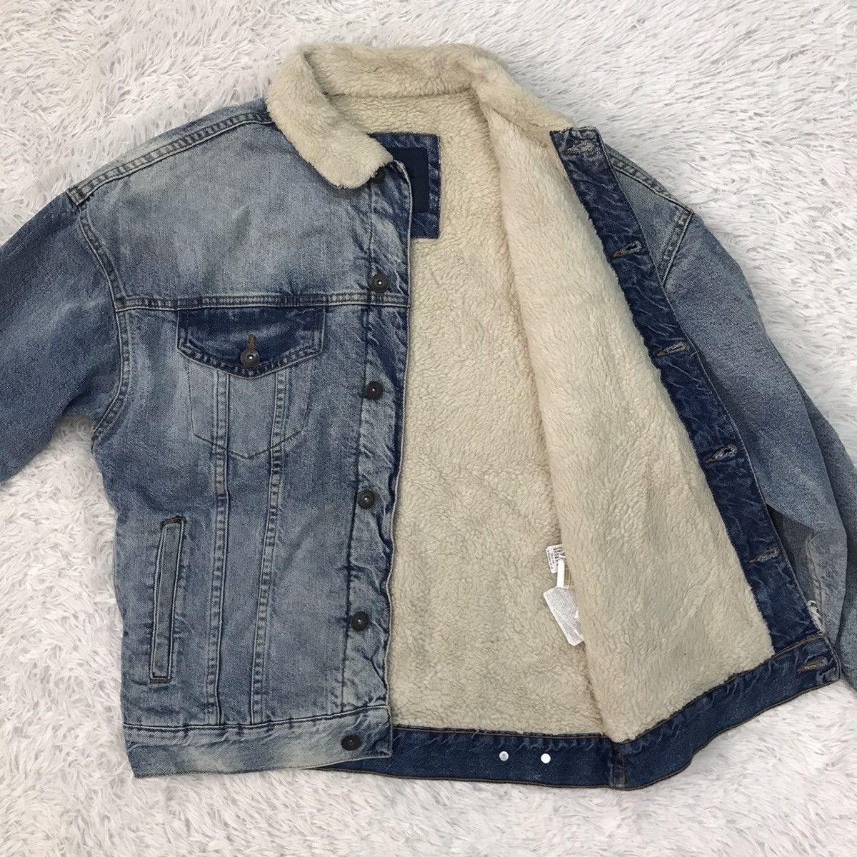 Zara Zara Original Denim Sherpa Jacket Size US S / EU 44-46 / 1 - 11 Thumbnail