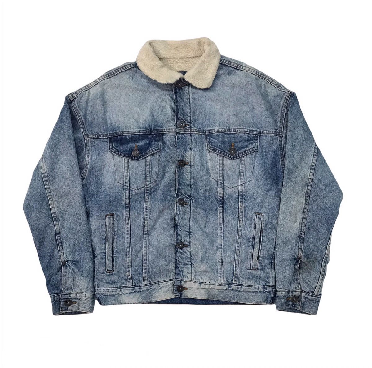 Zara Zara Original Denim Sherpa Jacket Size US S / EU 44-46 / 1 - 1 Thumbnail