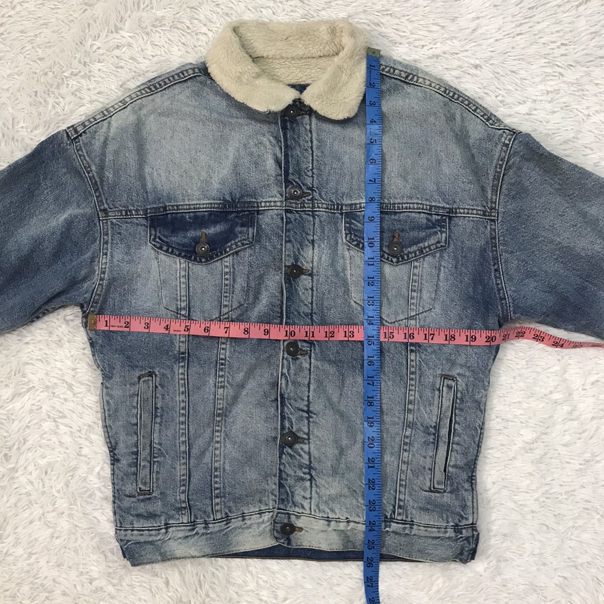 Zara Zara Original Denim Sherpa Jacket Size US S / EU 44-46 / 1 - 16 Thumbnail