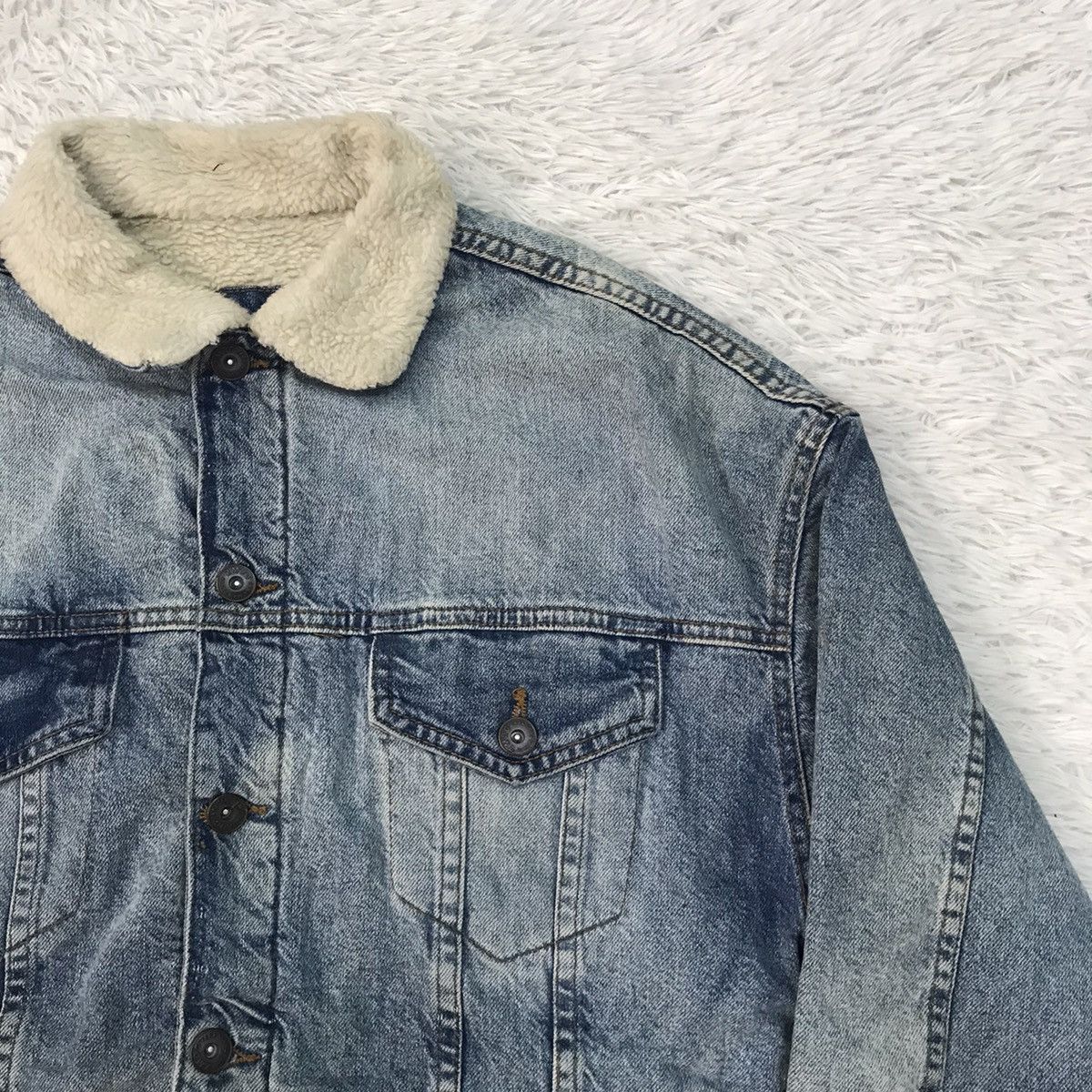 Zara Zara Original Denim Sherpa Jacket Size US S / EU 44-46 / 1 - 5 Thumbnail