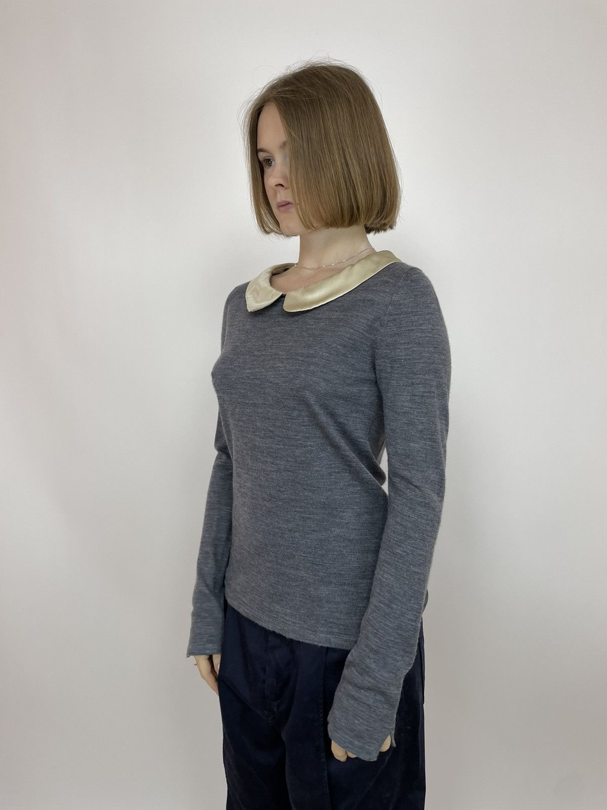 LK Bennett LK Bennett Pullover Merino Wool with silk collared Womens Size S / US 4 / IT 40 - 4 Thumbnail