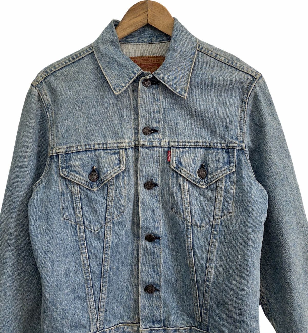 Levi's × Levi's Vintage Clothing × Vintage Vintage Levi’s Big E 71557 Denim Trucker Jacket Size US S / EU 44-46 / 1 - 7 Thumbnail