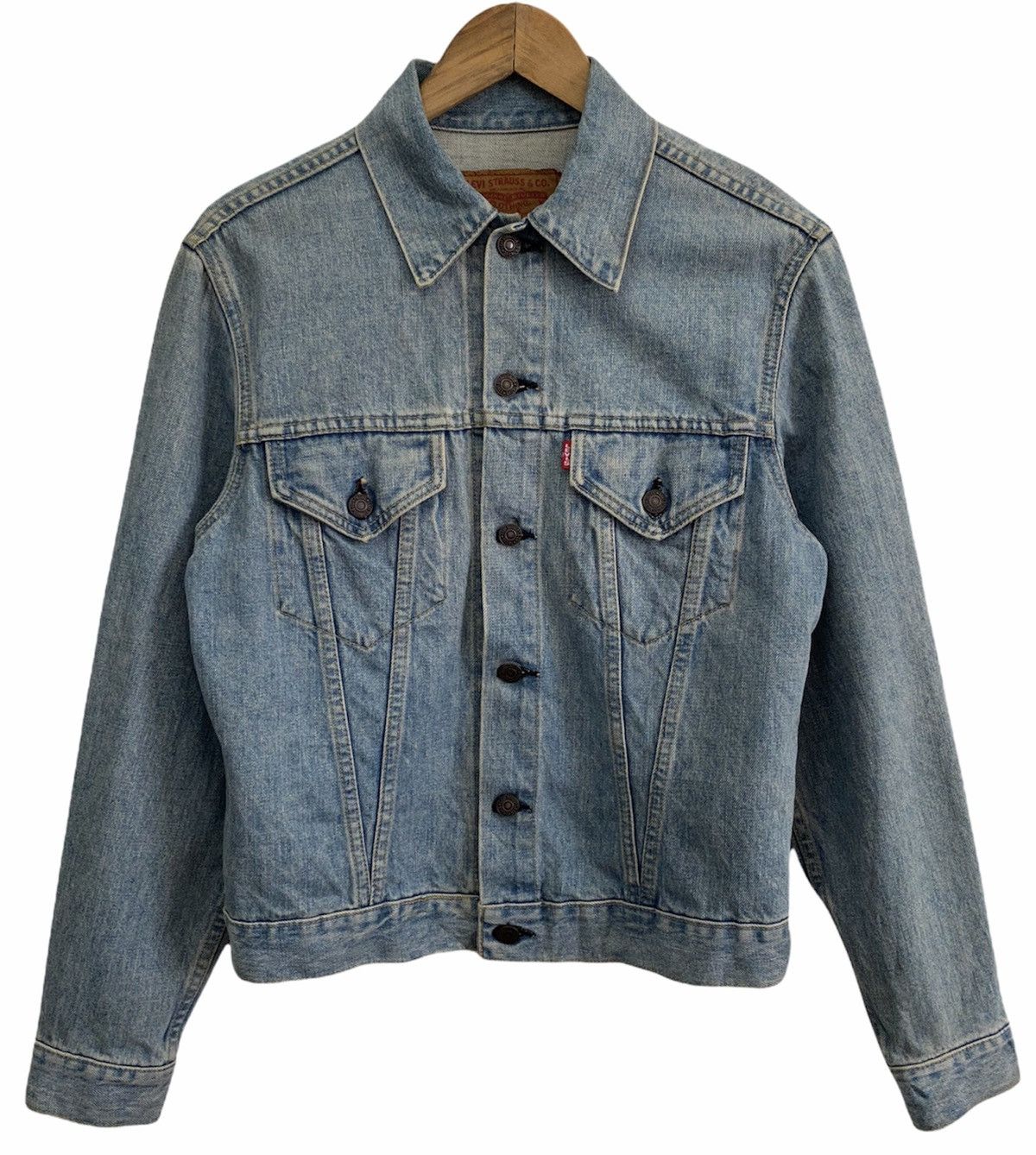 Levi's × Levi's Vintage Clothing × Vintage Vintage Levi’s Big E 71557 Denim Trucker Jacket Size US S / EU 44-46 / 1 - 1 Thumbnail