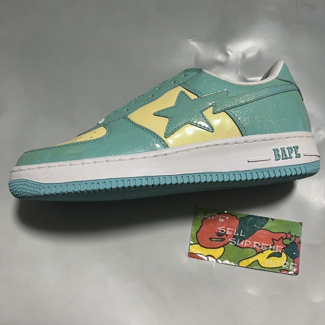 image of Bape Sta Glitter Leather Shoes, Men's (Size 10)