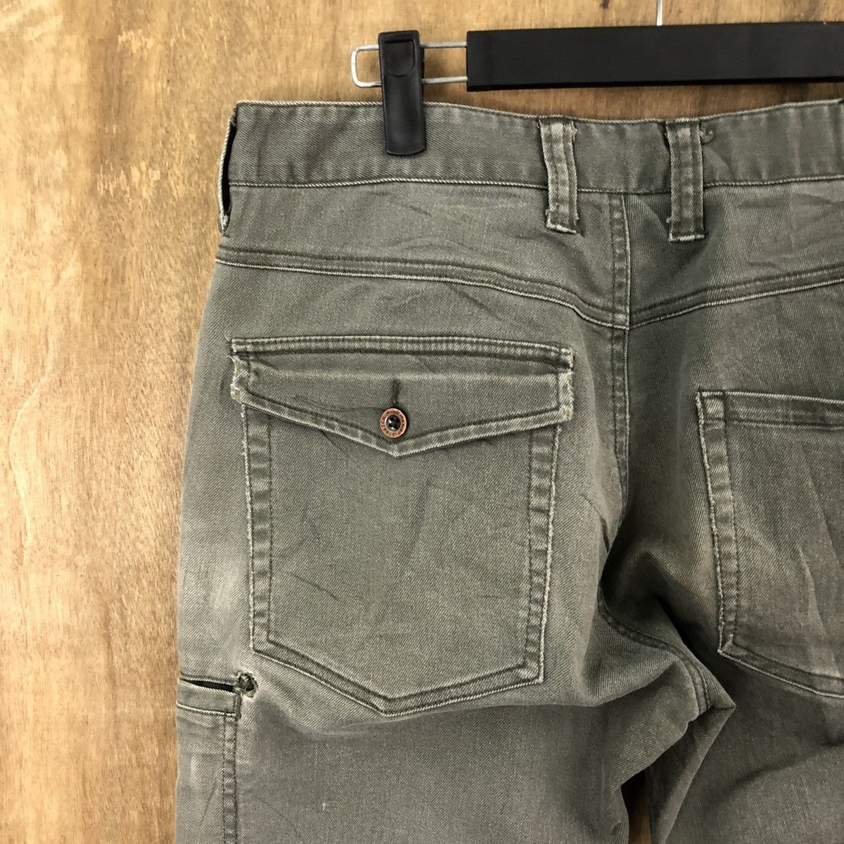Japanese Brand Fine Assist Green Cargo Multipocket pants #6311 Size US 33 - 10 Thumbnail