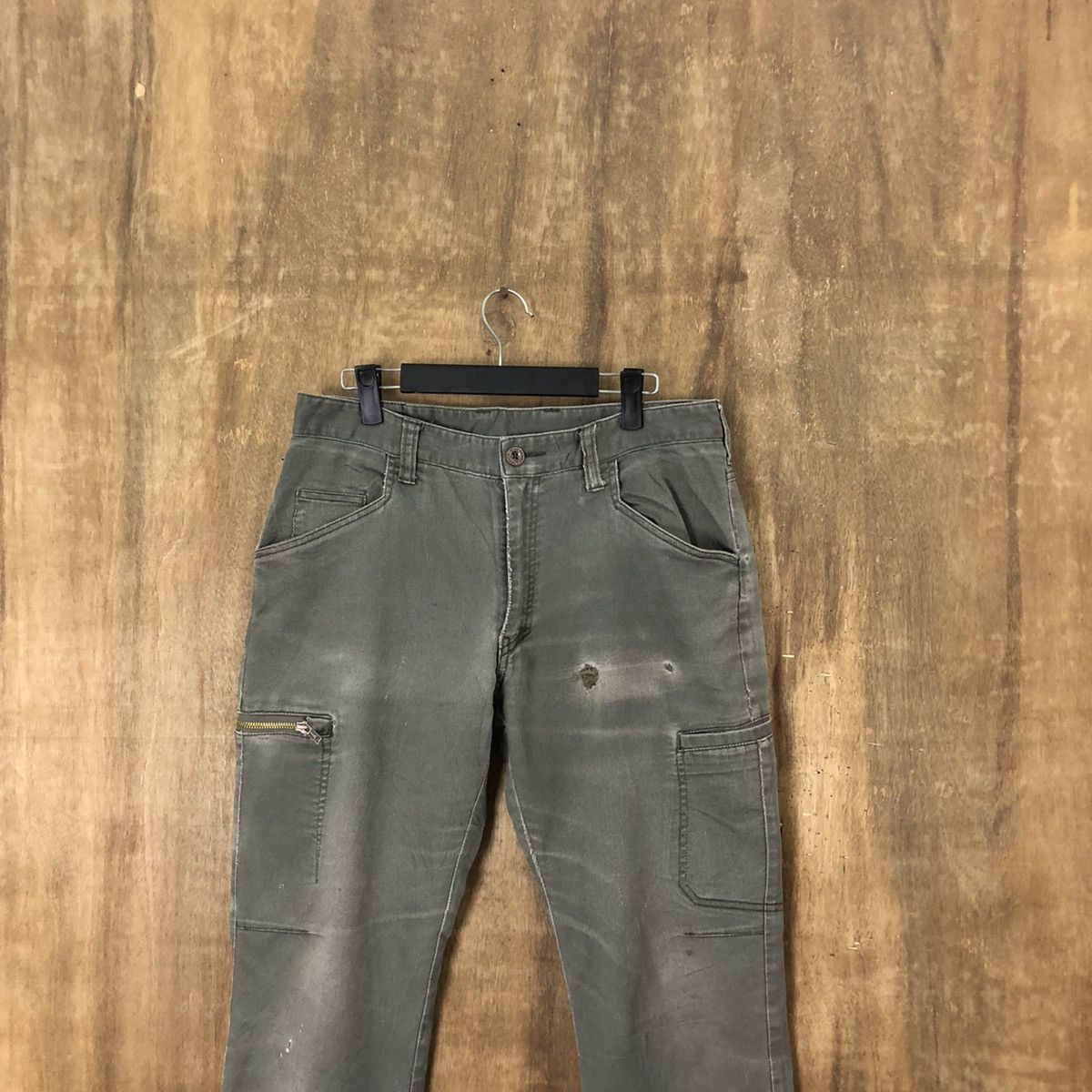 Japanese Brand Fine Assist Green Cargo Multipocket pants #6311 Size US 33 - 2 Thumbnail