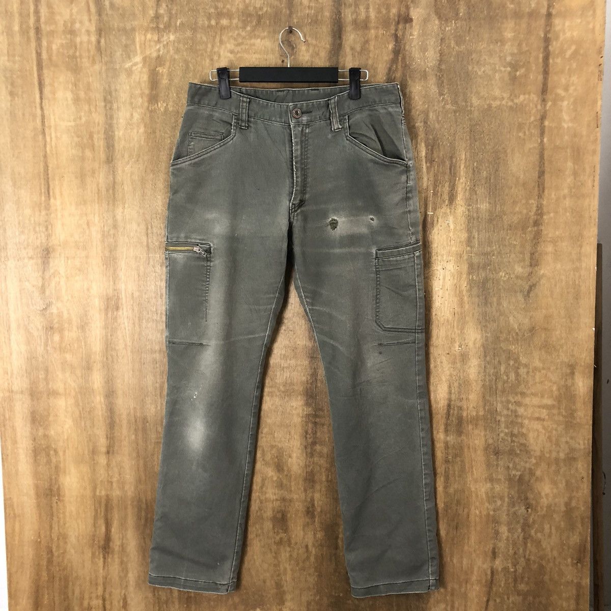 Japanese Brand Fine Assist Green Cargo Multipocket pants #6311 Size US 33 - 1 Thumbnail