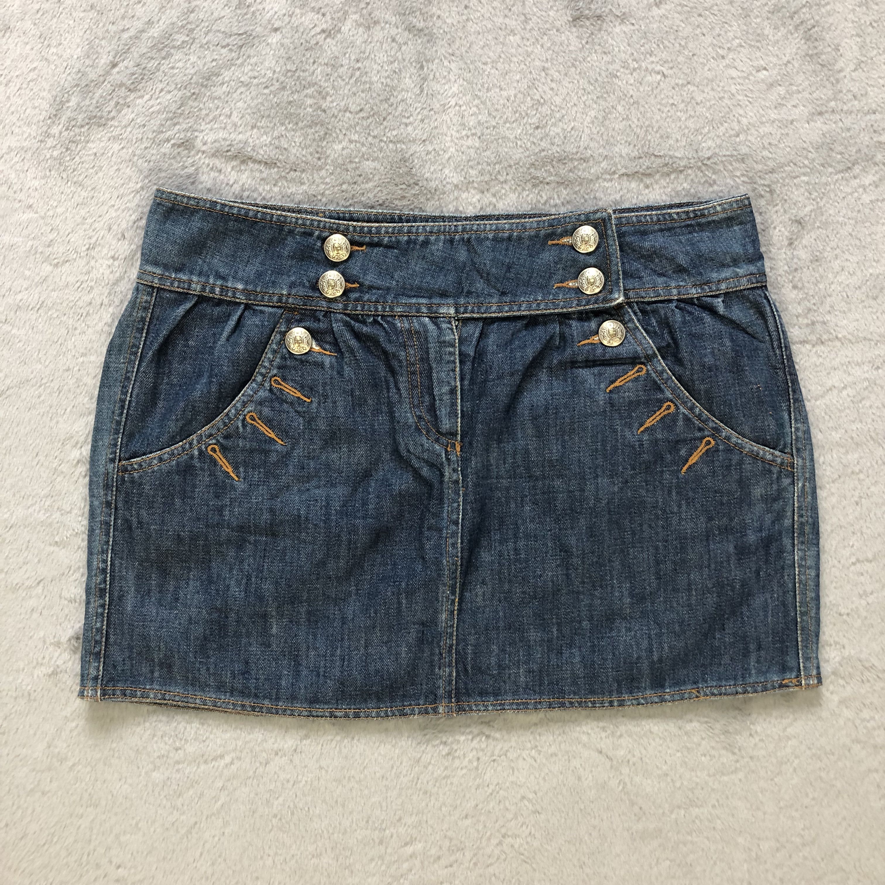 image of Designer Valentino Jeans Mini Skirts 6902-96 in Denim Blue, Women's (Size 31)