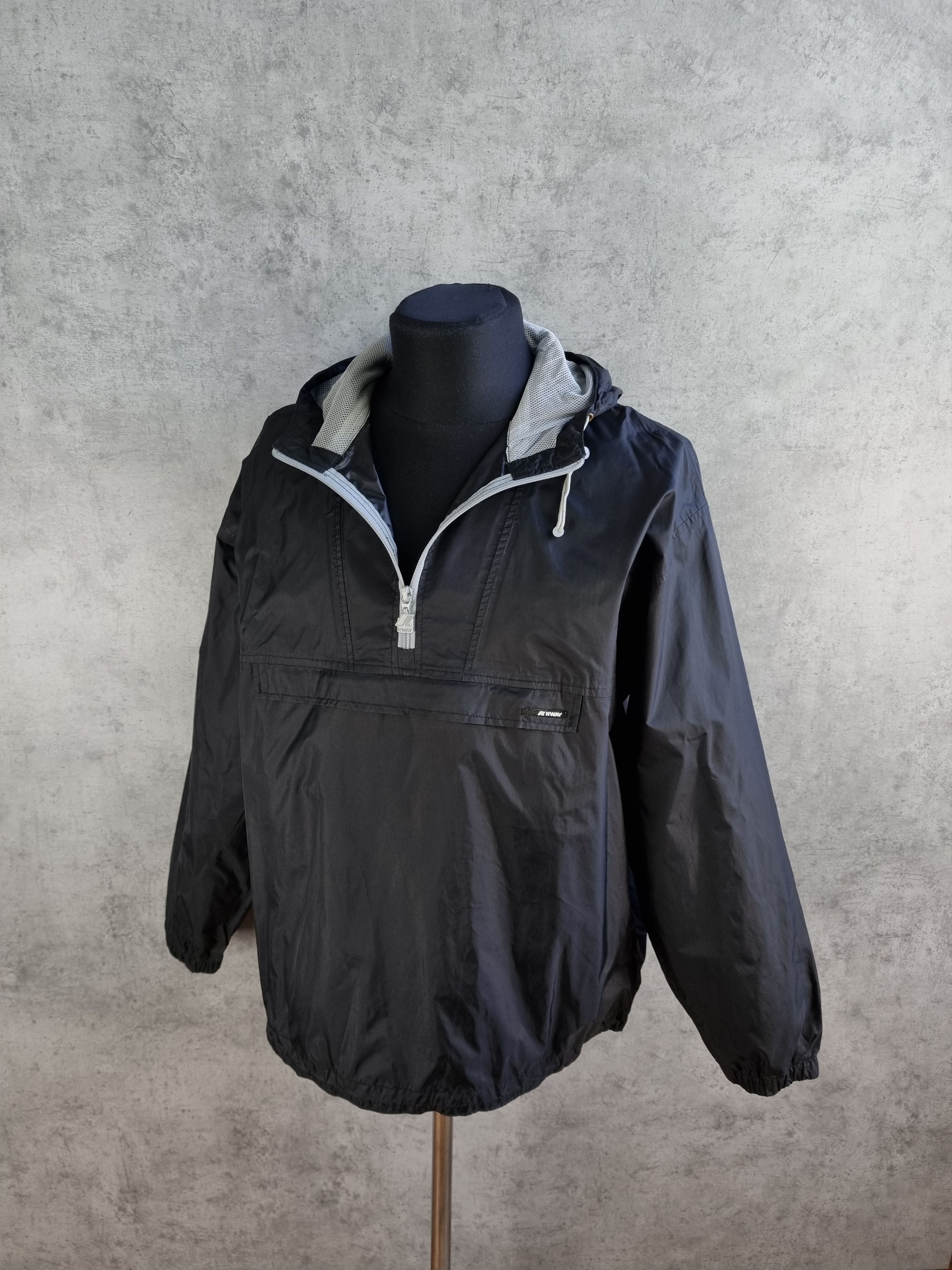 K-Way × Vintage 90s KWAY Nylon Anorak Windbreaker Hooded Light Jacket Size US L / EU 52-54 / 3 - 4 Thumbnail