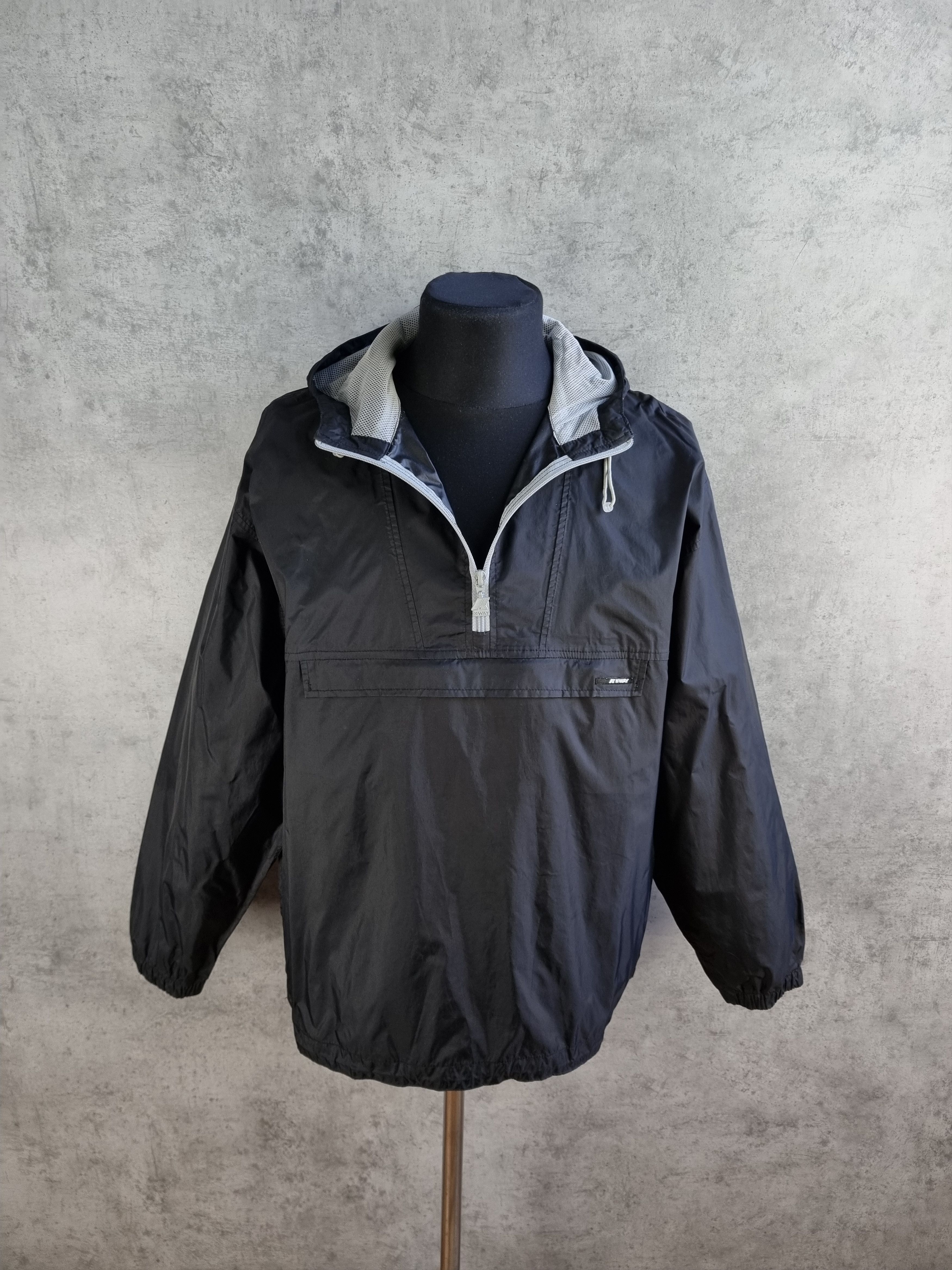 90s KWAY Nylon Anorak Windbreaker Hooded Light Jacket