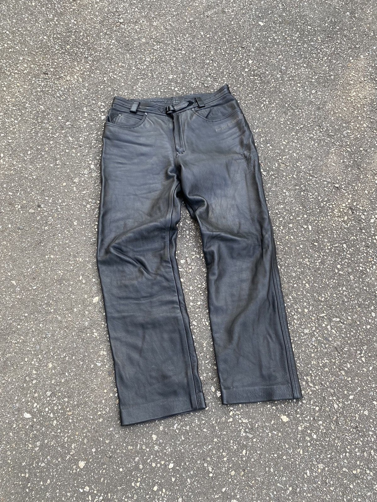 image of Genuine Leather Pants in Black, Men's (Size 34)