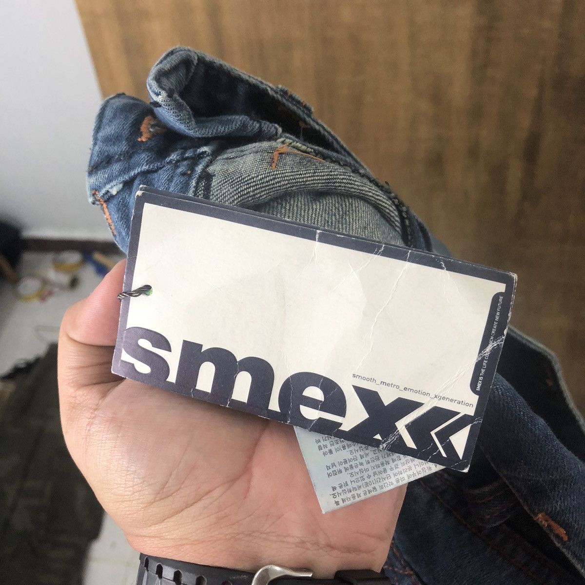 Japanese Brand Smex Jeans distressed Blue Denim Jeans pants #6291 Size US 31 - 14 Thumbnail