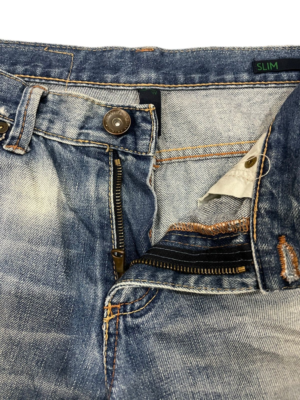 Benetton × If Six Was Nine Vintage Benetton Faded Distressed Slim Fit Denim Size US 31 - 13 Thumbnail