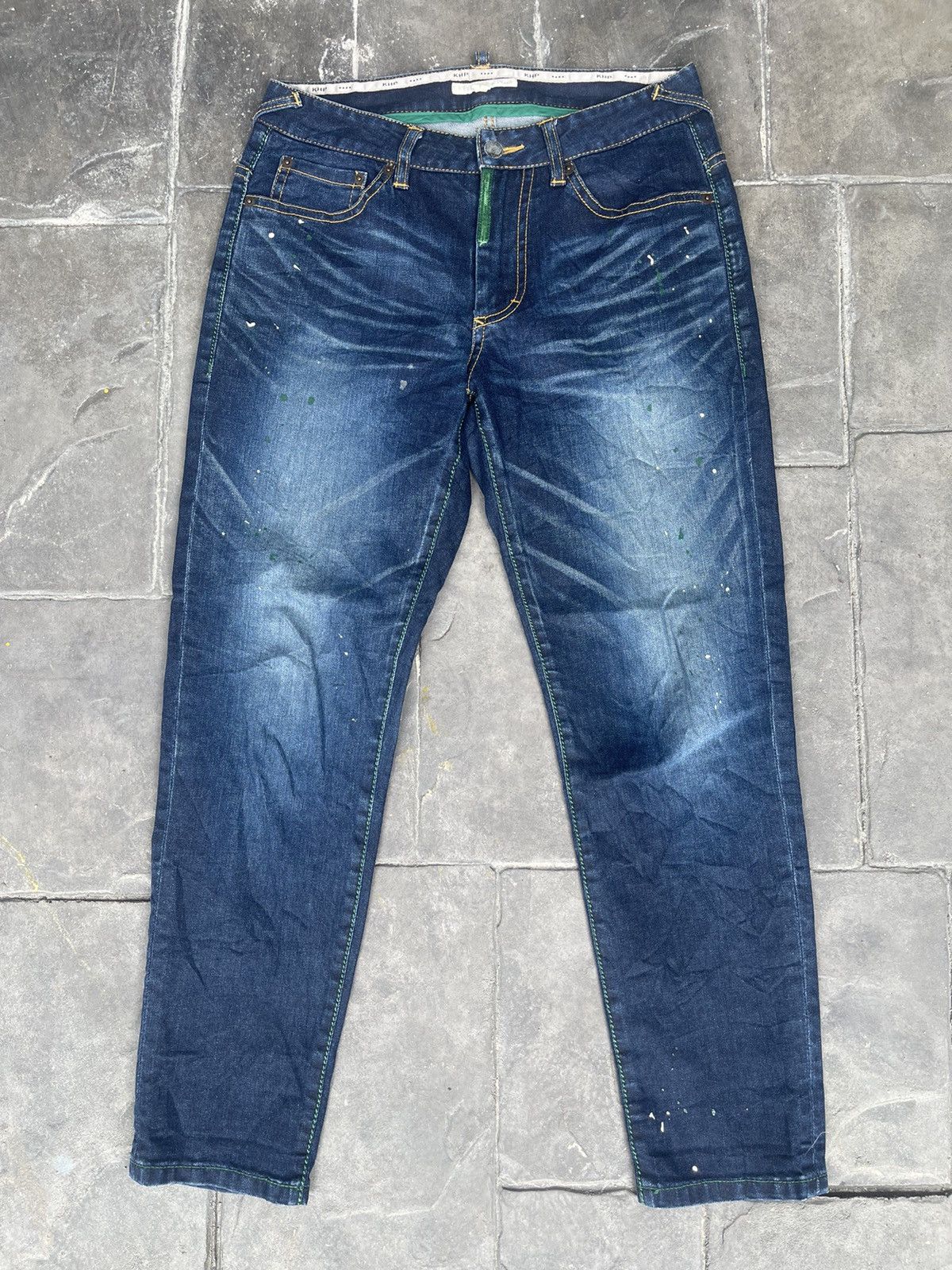 Japanese Brand JAPAN MADE Kei Hayama Plus Khp Paint Splattered Distressed Size US 29 - 3 Thumbnail