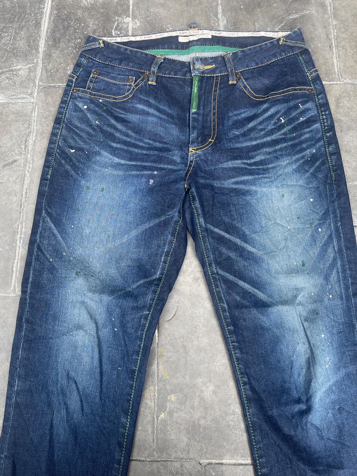 Japanese Brand JAPAN MADE Kei Hayama Plus Khp Paint Splattered Distressed Size US 29 - 4 Thumbnail