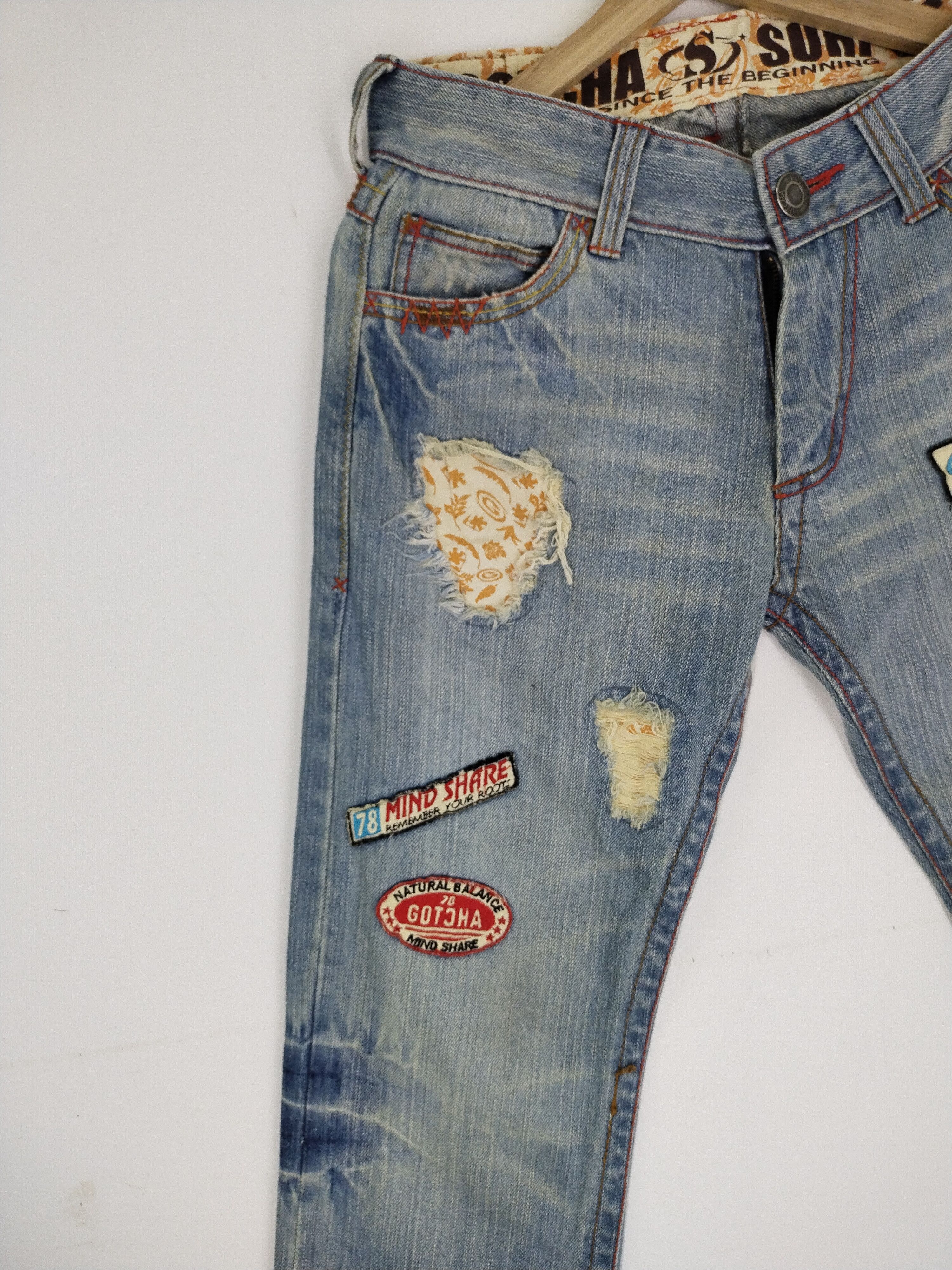 Gotcha Vintage Gotcha Surf Patchwork Punk Design Jeans Size US 32 / EU 48 - 3 Thumbnail
