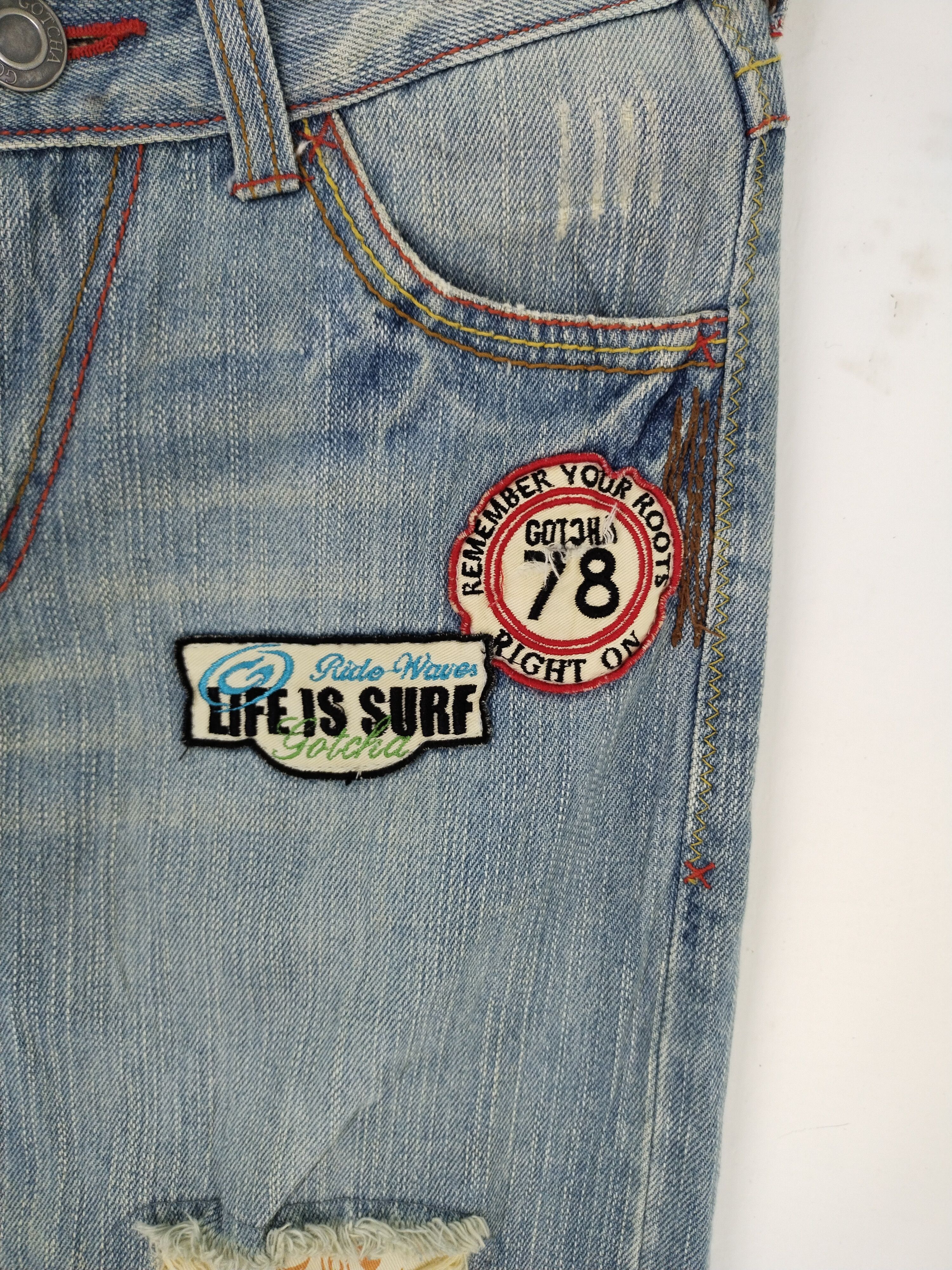 Gotcha Vintage Gotcha Surf Patchwork Punk Design Jeans Size US 32 / EU 48 - 6 Thumbnail