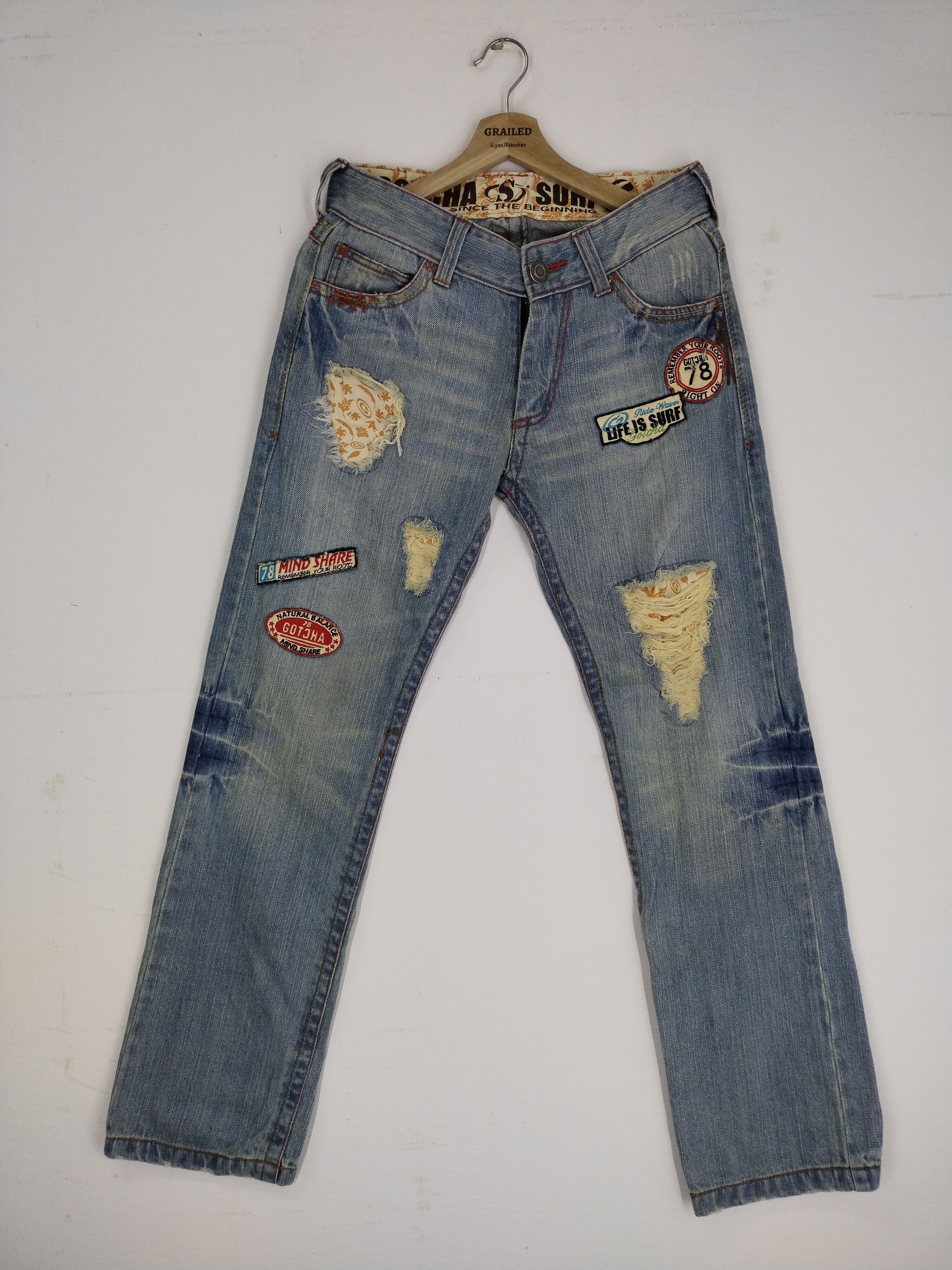 Gotcha Vintage Gotcha Surf Patchwork Punk Design Jeans Size US 32 / EU 48 - 1 Thumbnail